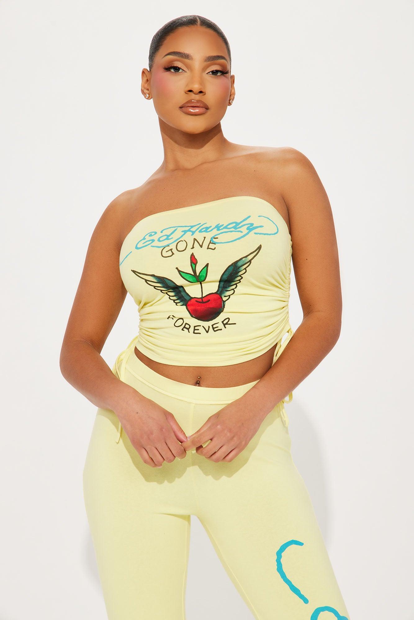 Ed Hardy Pierced Heart Pant Set - Yellow Product Image