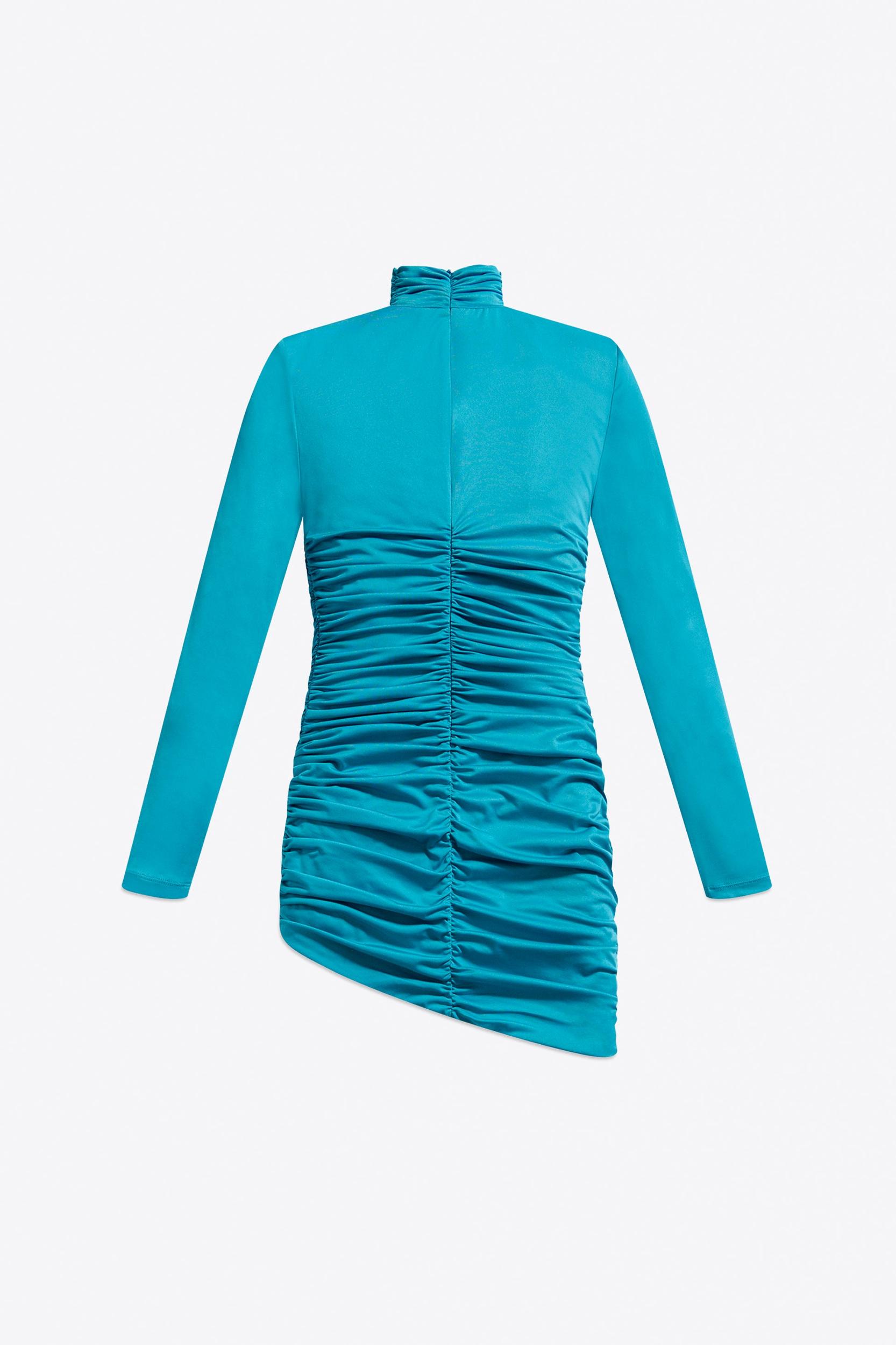 Crystal Cluster Draped Long Sleeve Mini Dress Product Image