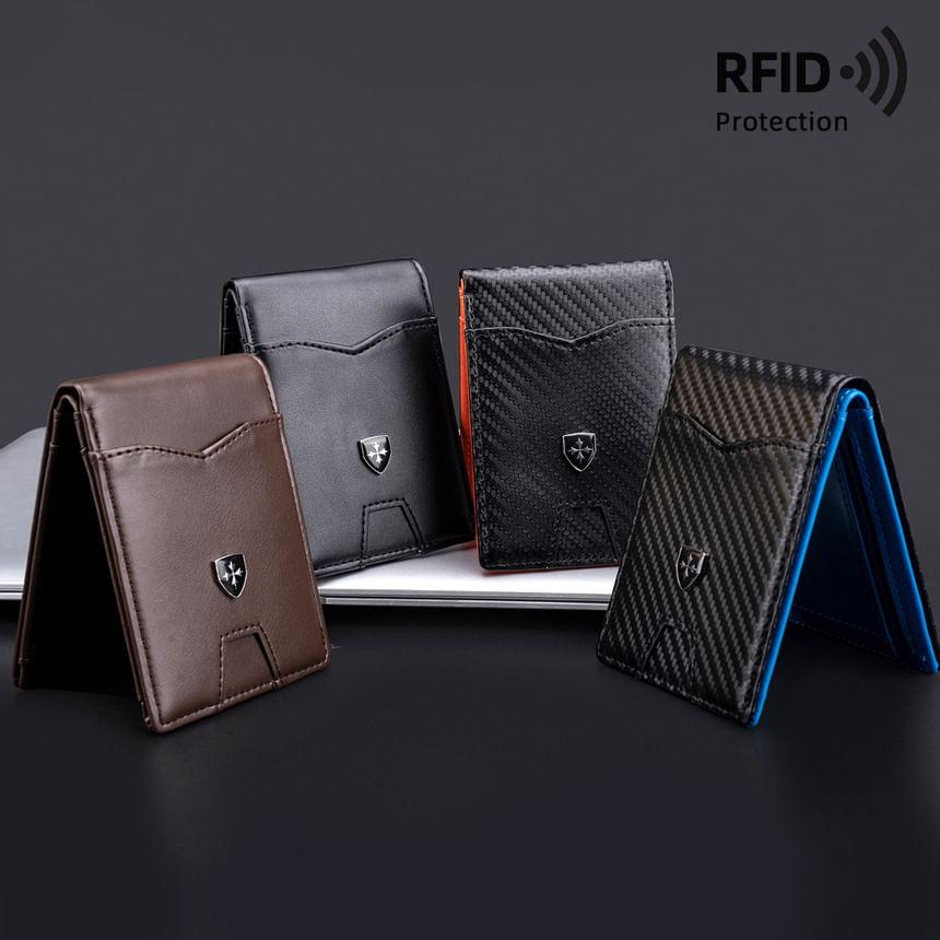 Faux Leather Cross Buckle Wallet Product Image