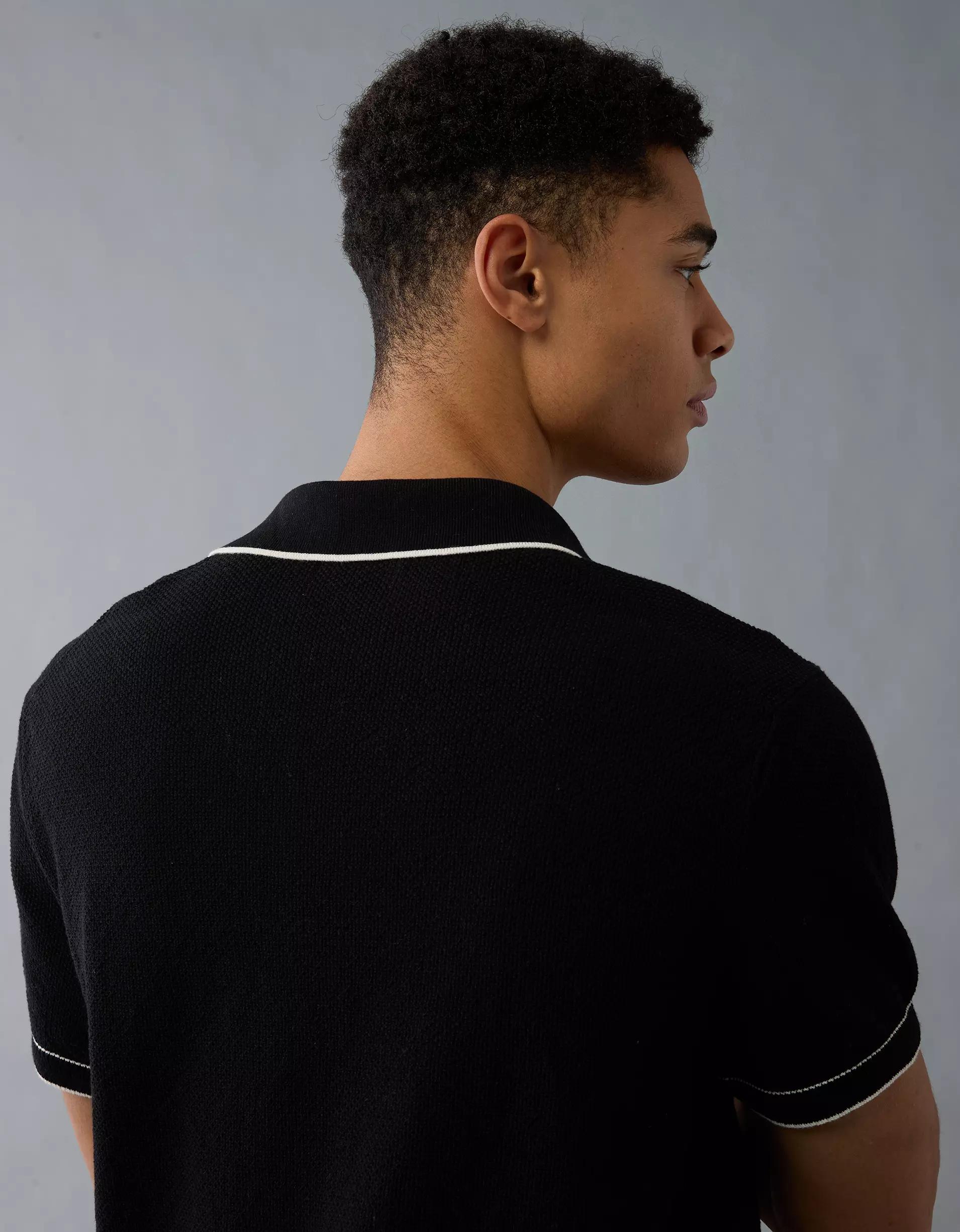 AE Weekend Tipped Sweater Polo Shirt Product Image
