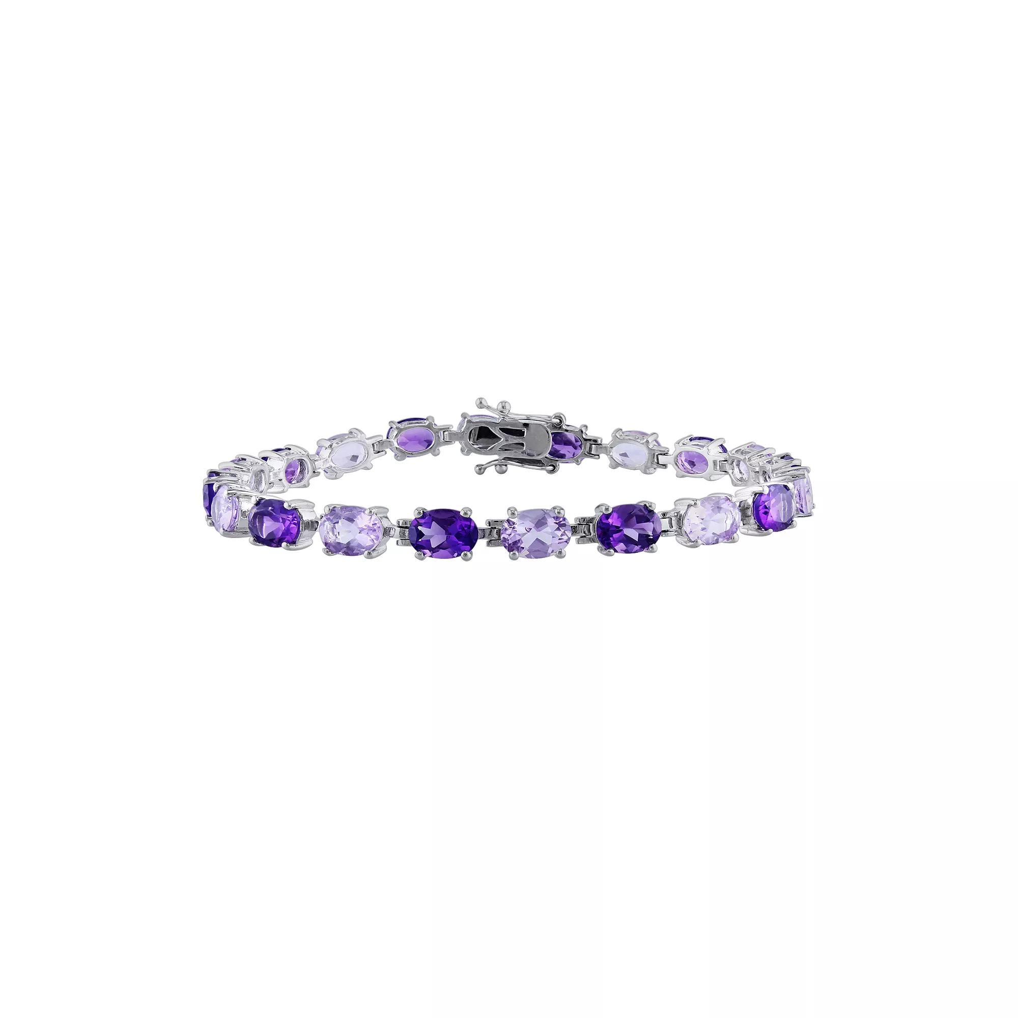 Stella Grace Sterling Silver Amethyst and Rose de France Bracelet, Women's,  Product Image