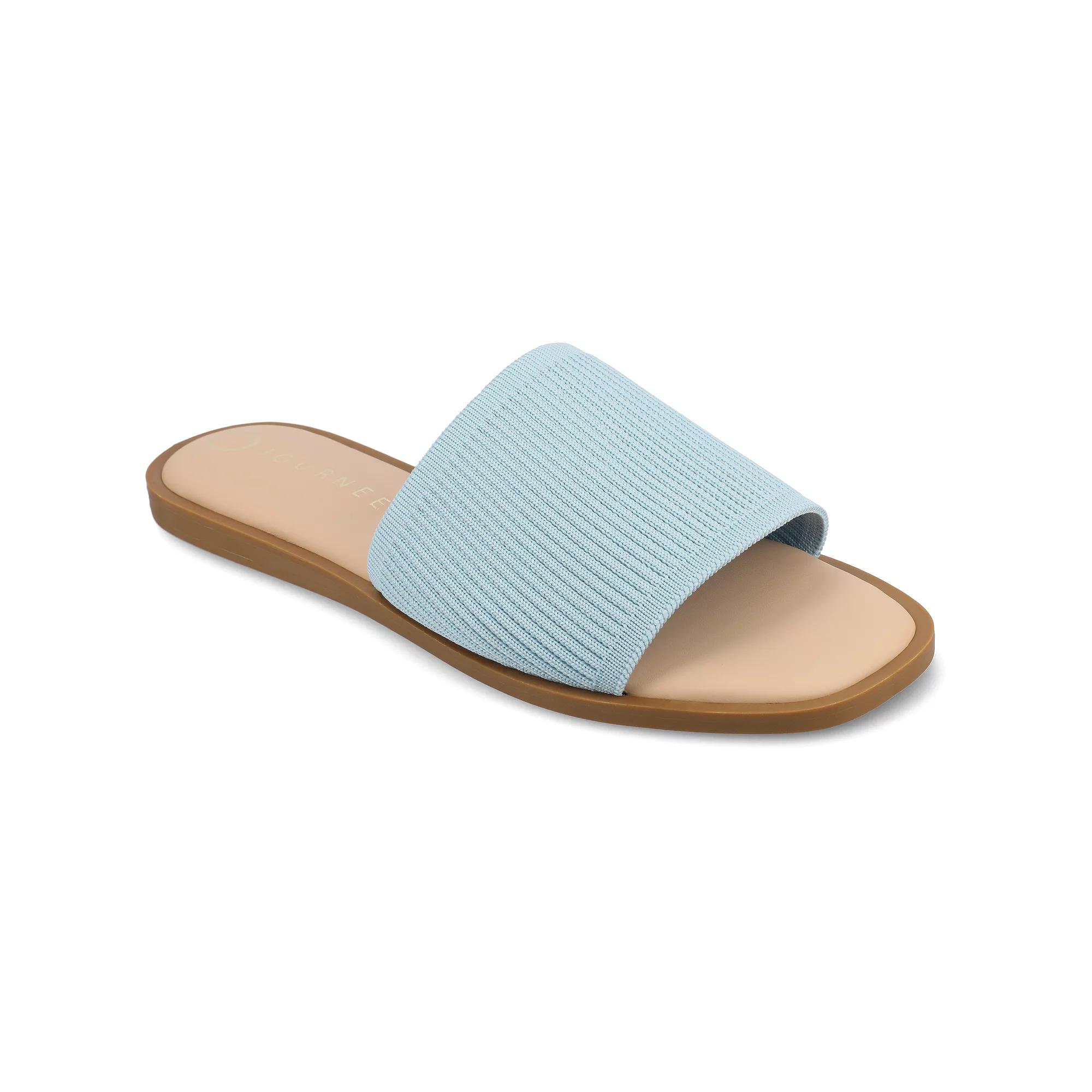 Journee Prisilla Women's Linen Slip On Slide Sandals,  Product Image