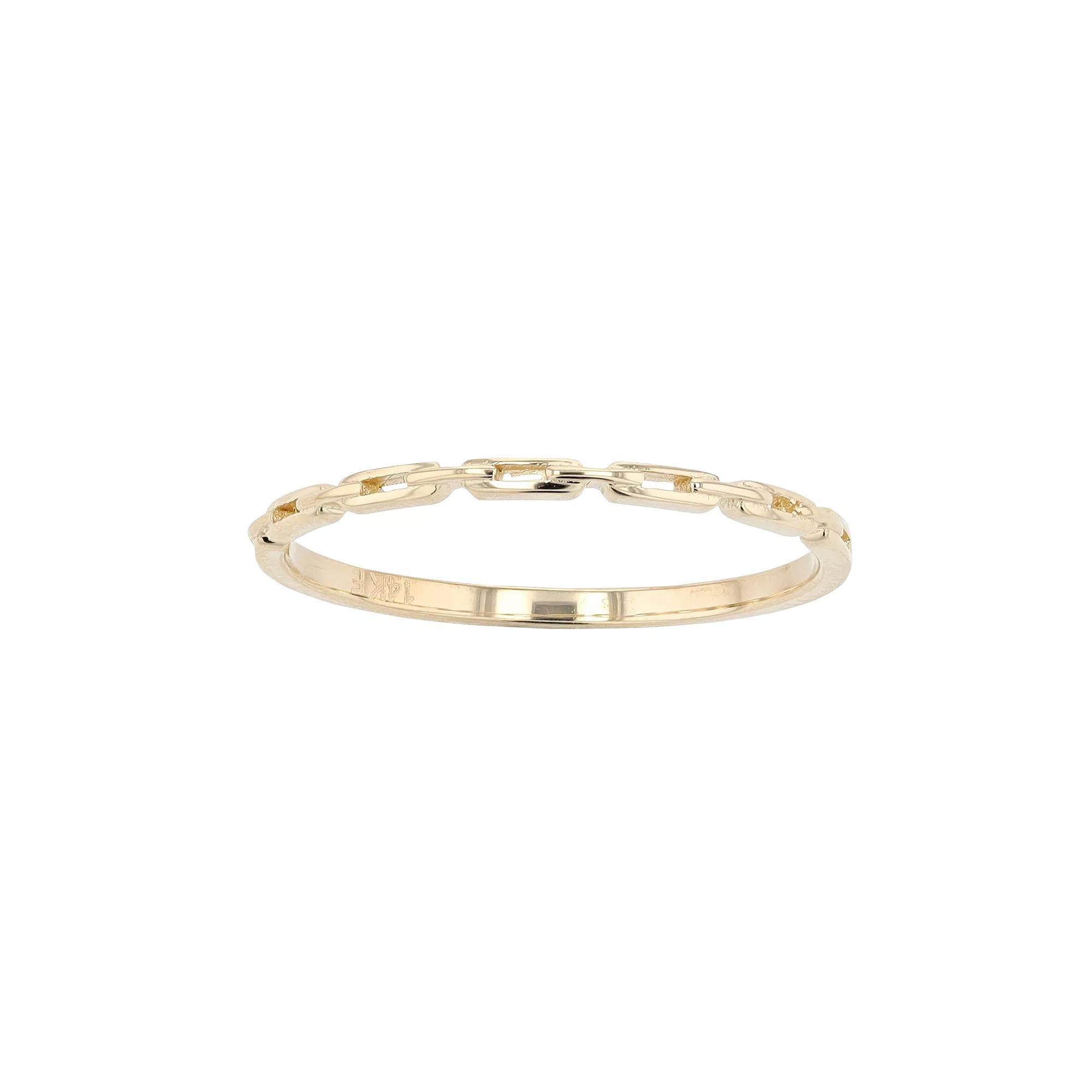 Au Naturale 14k Gold Paper Clip Ring, Womens Product Image