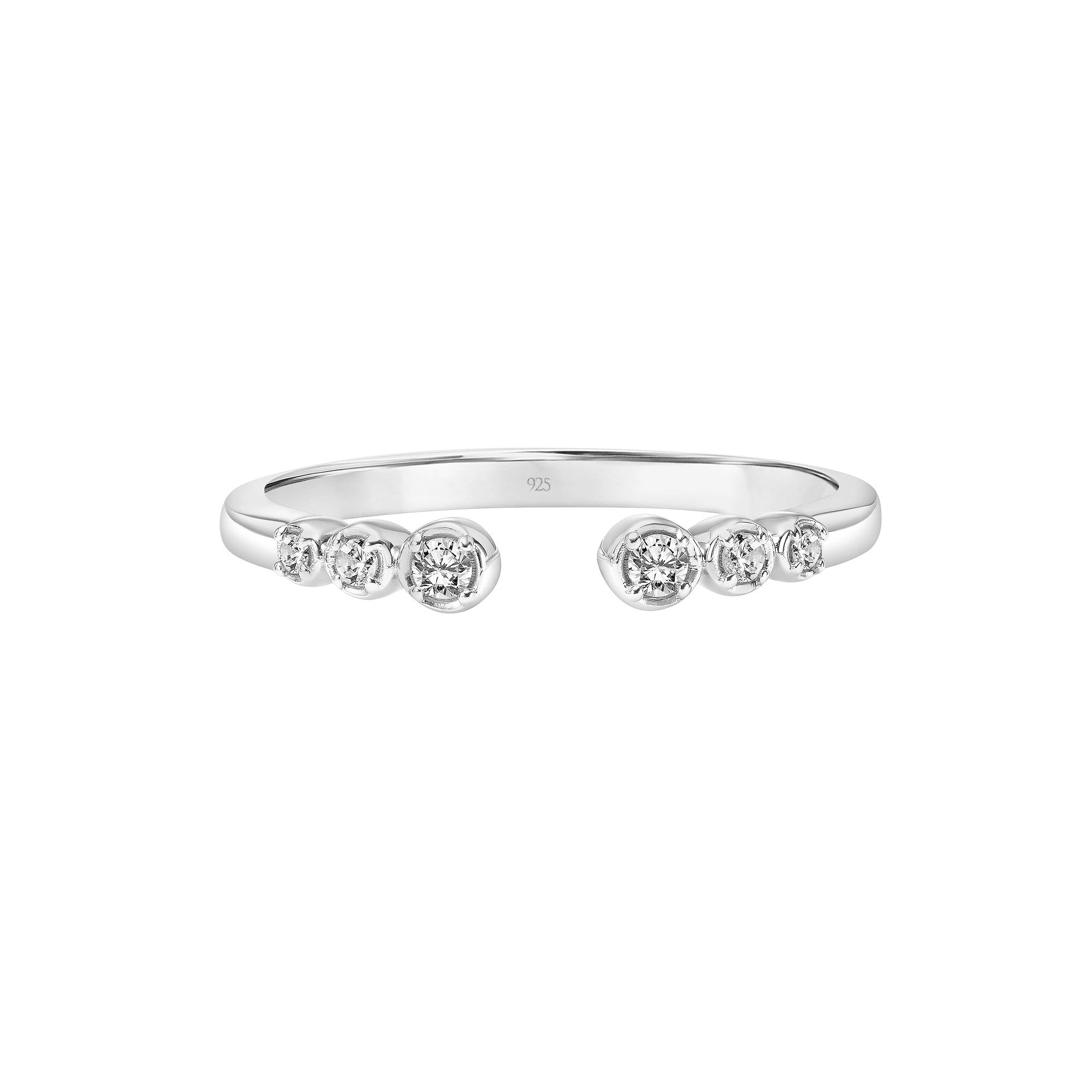 Love Always Sterling Silver 1/10 Carat T.W. Diamond Open Stackable Ring, Women's, Size: 5 Product Image