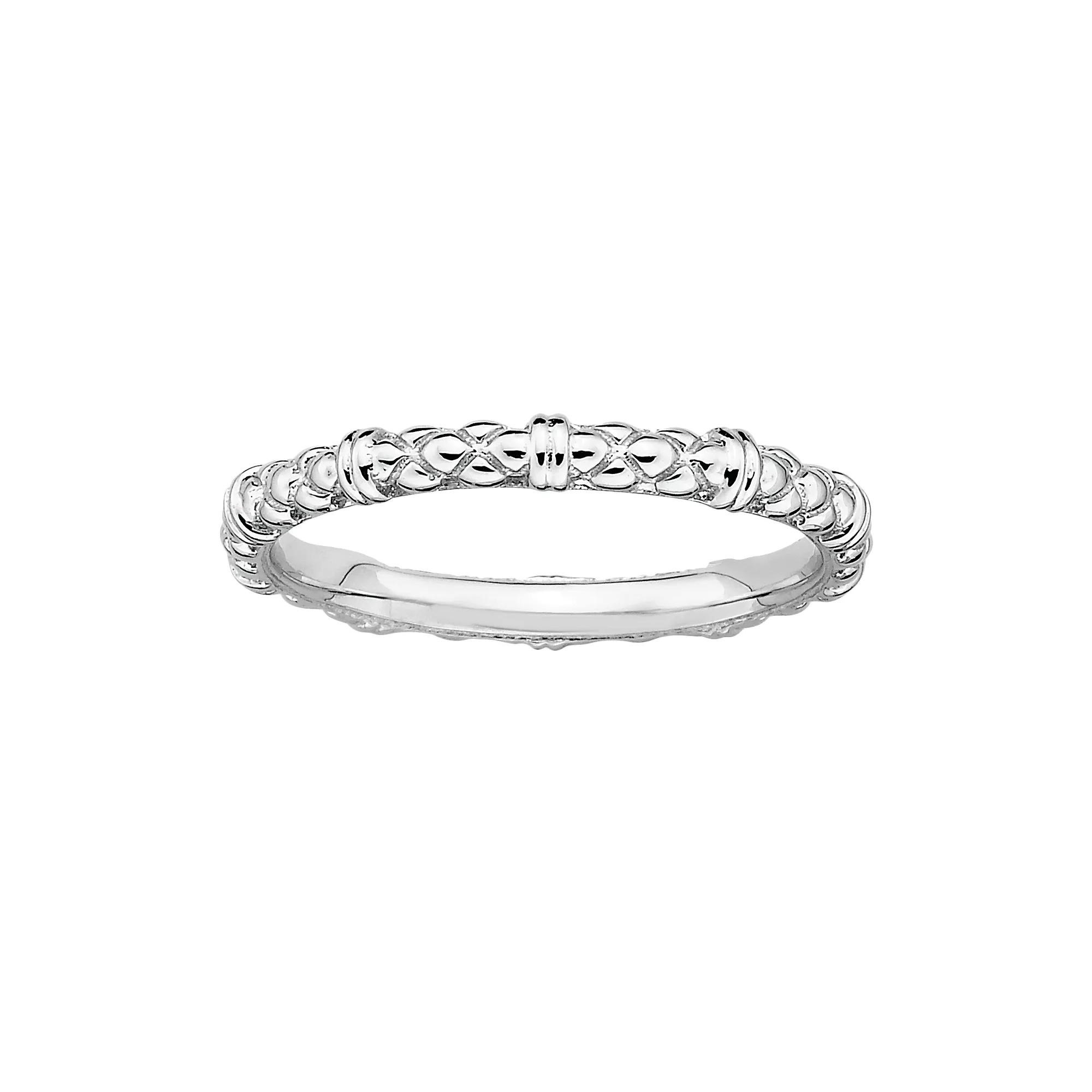 Stacks & Stones Sterling Silver Textured Stack Ring, Women's, Size: 8 Product Image