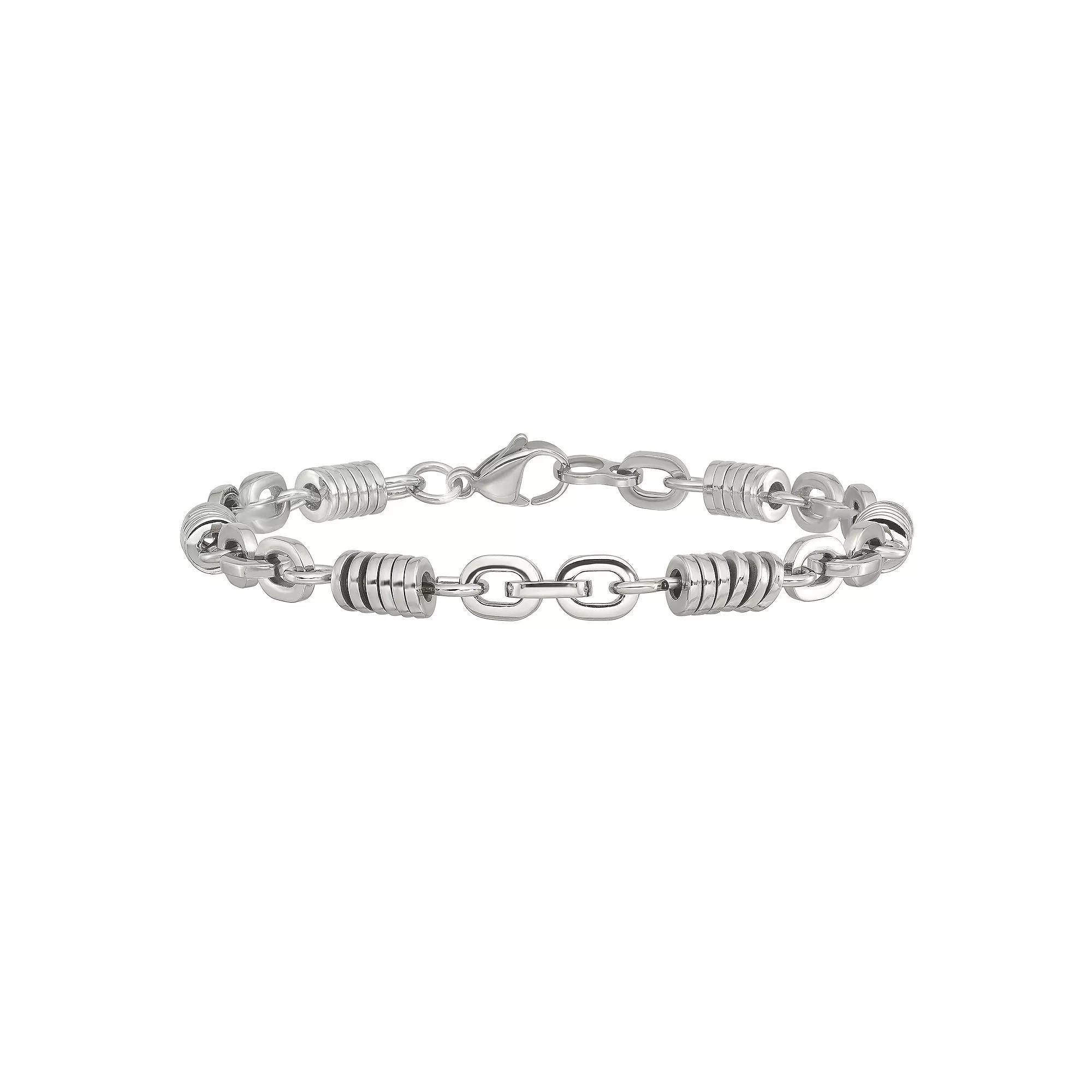 Men's Stainless Steel Disc Chain Bracelet, Size: 9" Product Image