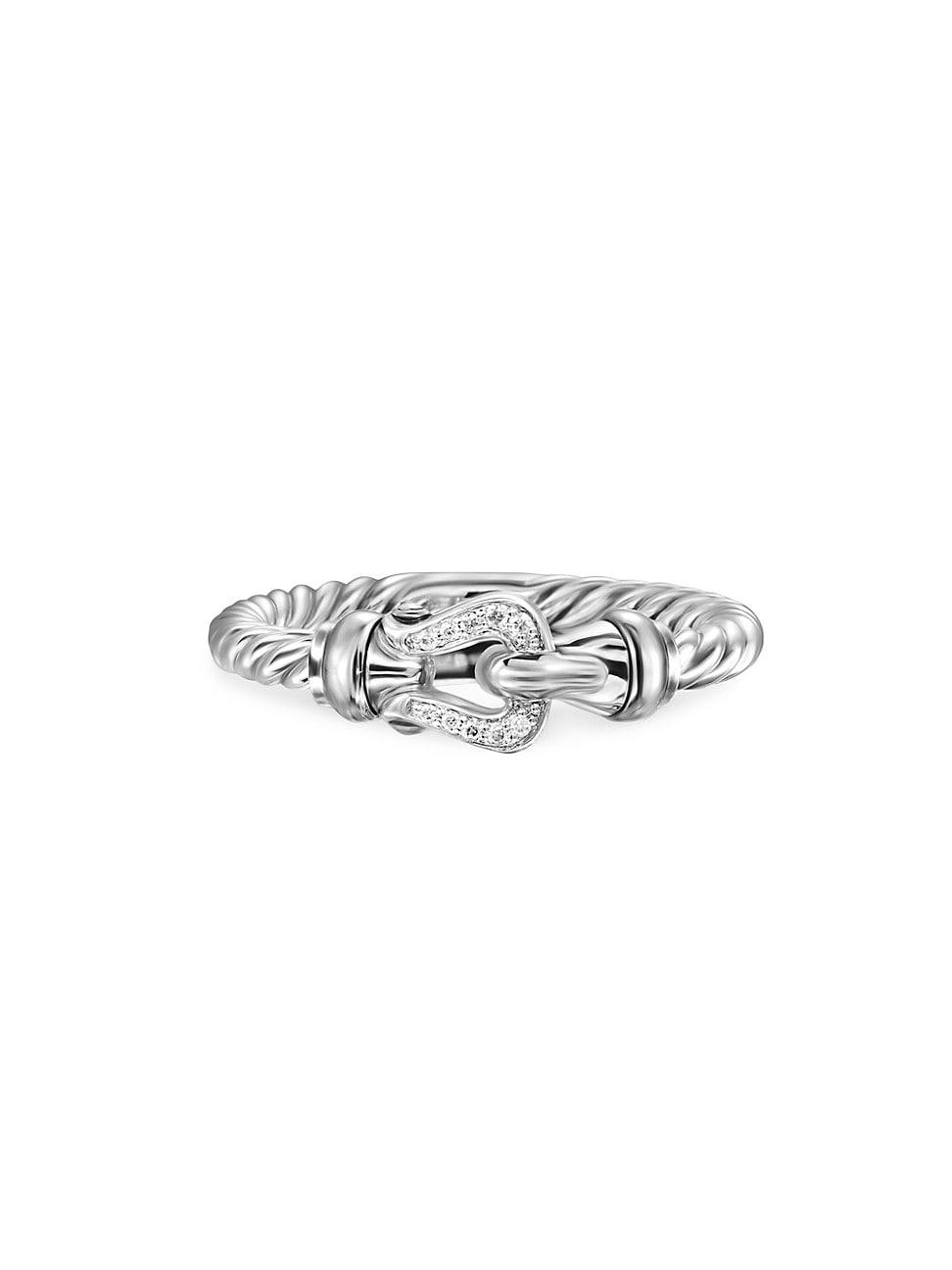 Womens Petite Buckle Ring in Sterling Silver Product Image