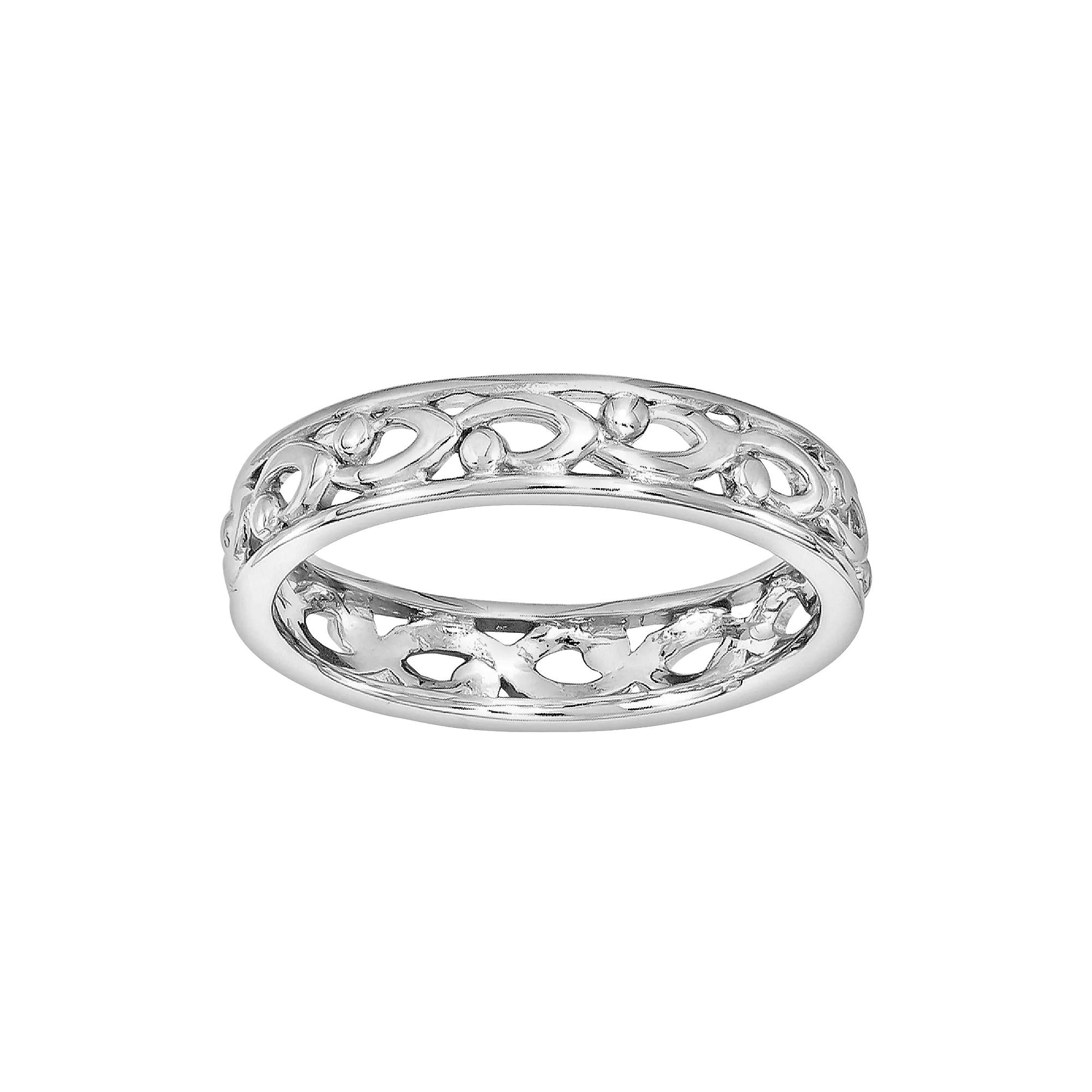 Stacks & Stones Sterling Silver Openwork Stack Ring, Women's, Size: 5, Grey Product Image