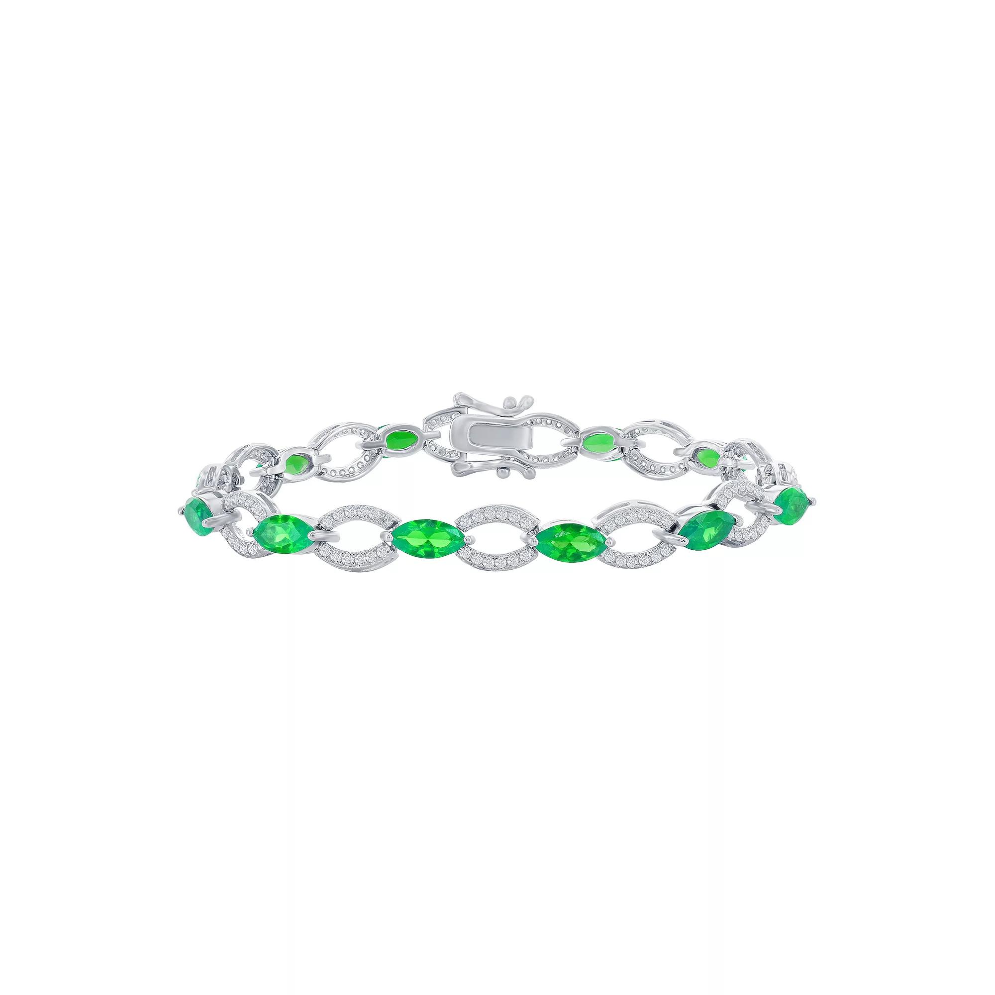 Argento Bella Sterling Silver Gemstone Tennis Bracelet, Women's,  Product Image