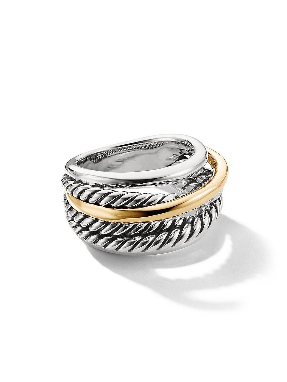 Womens The Crossover Collection Narrow Ring with 14K - Product Image