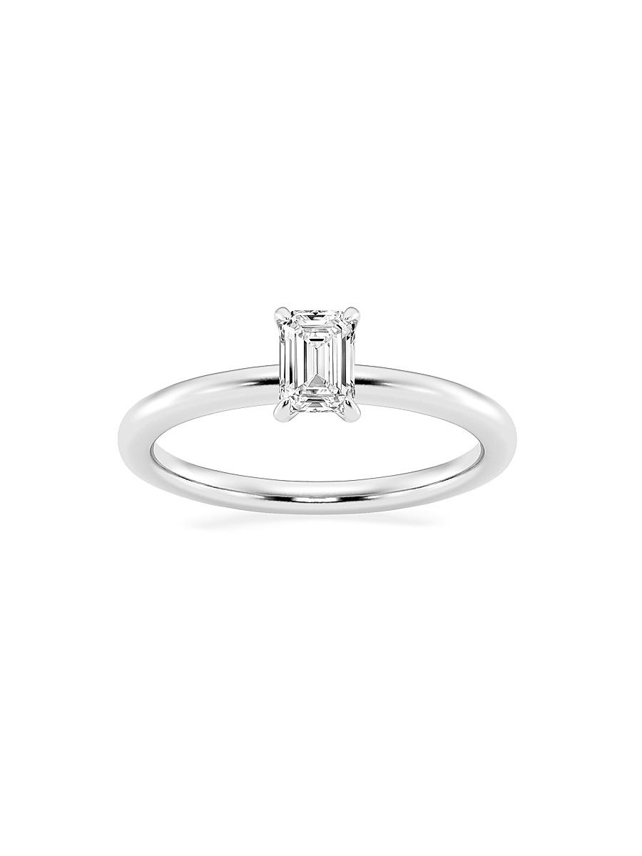 Womens Platinum & Emerald-Cut Lab-Grown Diamond Solitaire Ring/0.50-5.00 TCW Product Image