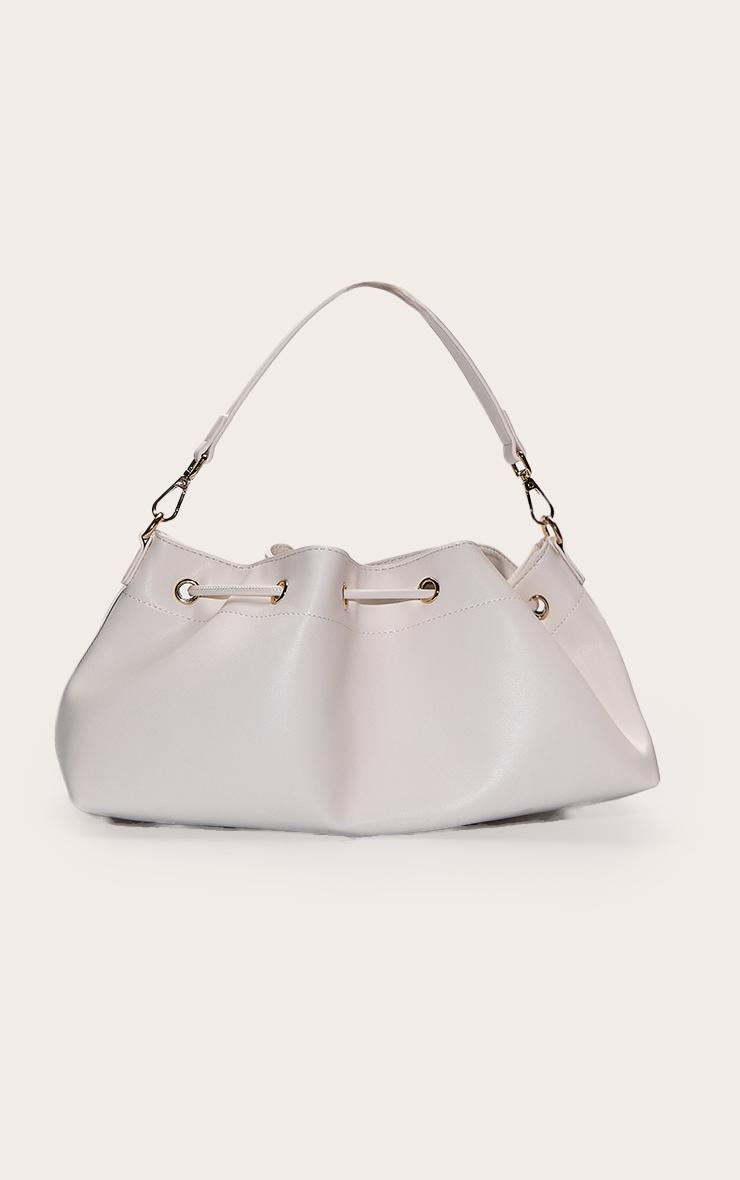 Cream Soft PU Drawstring Shoulder Bag Product Image