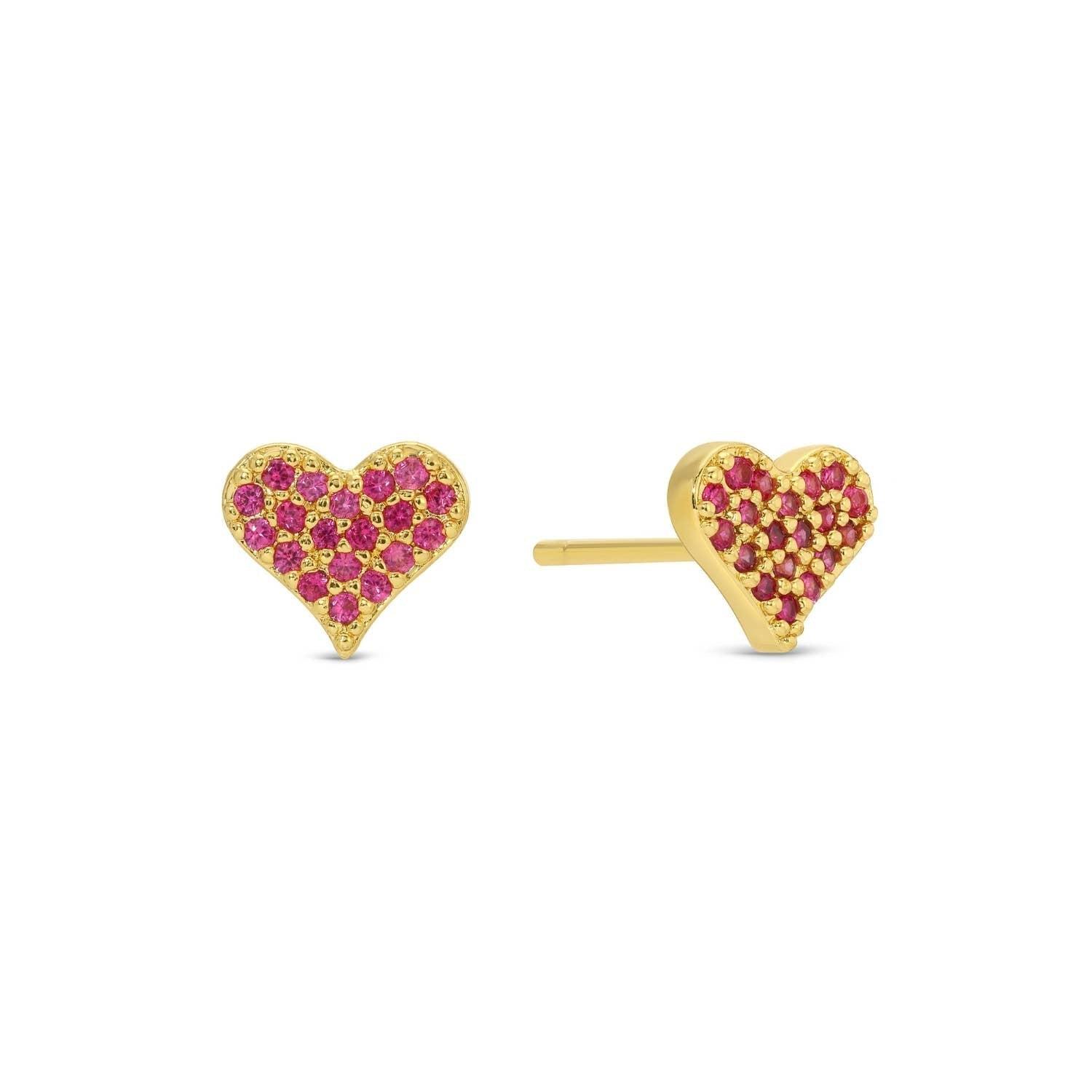 Pink Pave Heart Velvet Stud Gift Set Product Image