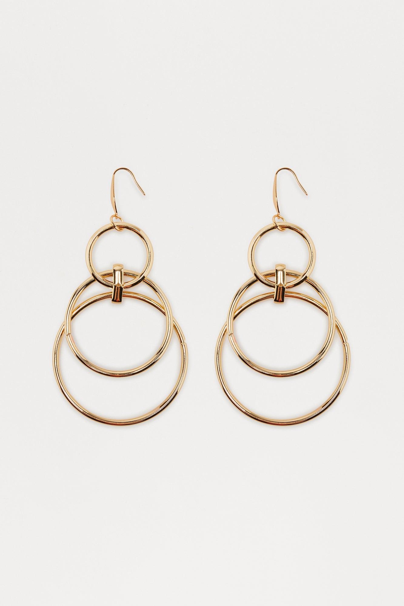 Lux Loops Statement Drop Earrings - Gold Female Product Image