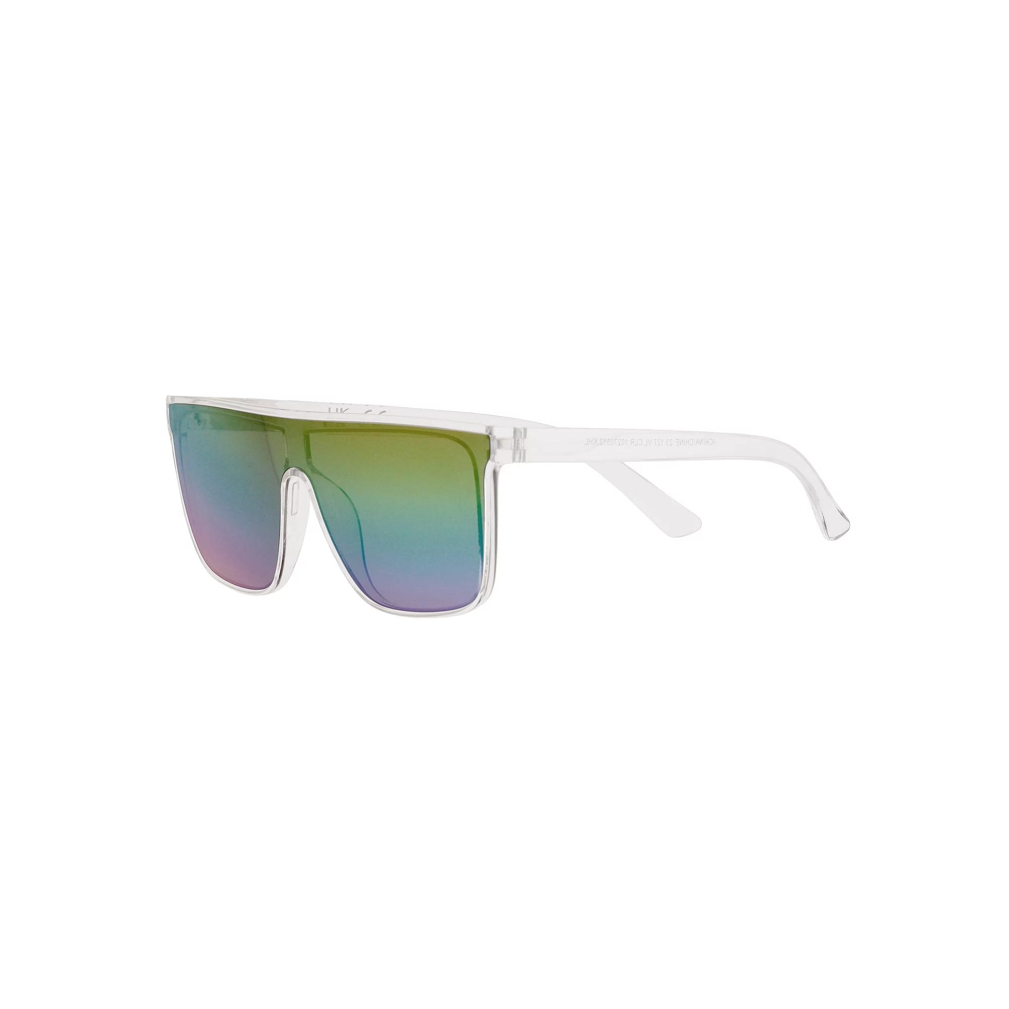 Womens Cali Blue Plastic Shield Sunglasses Product Image