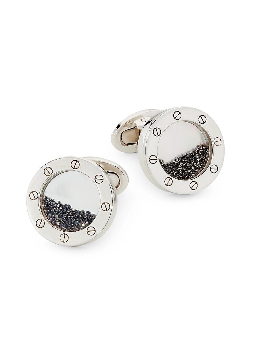 Mens Sterling Silver, Black Onyx & 0.22 TCW Diamond Cufflinks Product Image