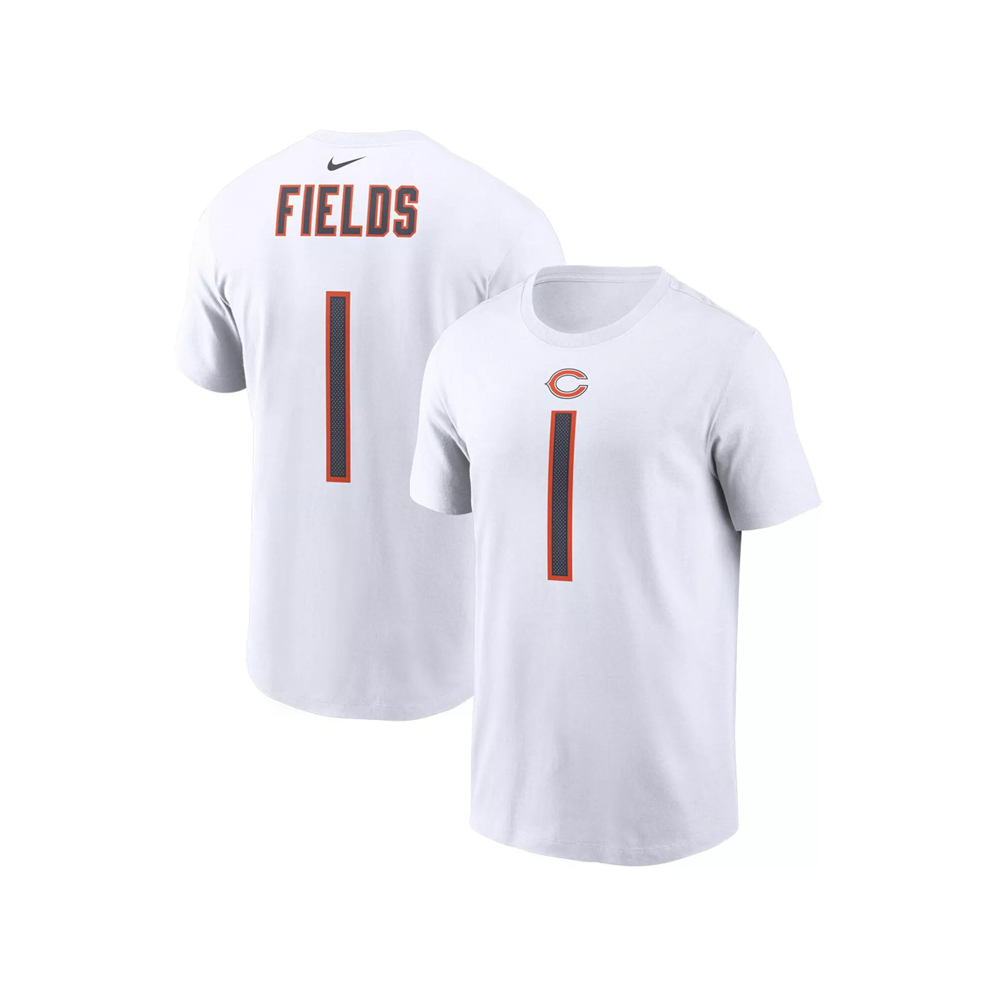 Men's Nike Justin Fields White Chicago Bears Player Name & Number T-Shirt, Size: Medium Product Image