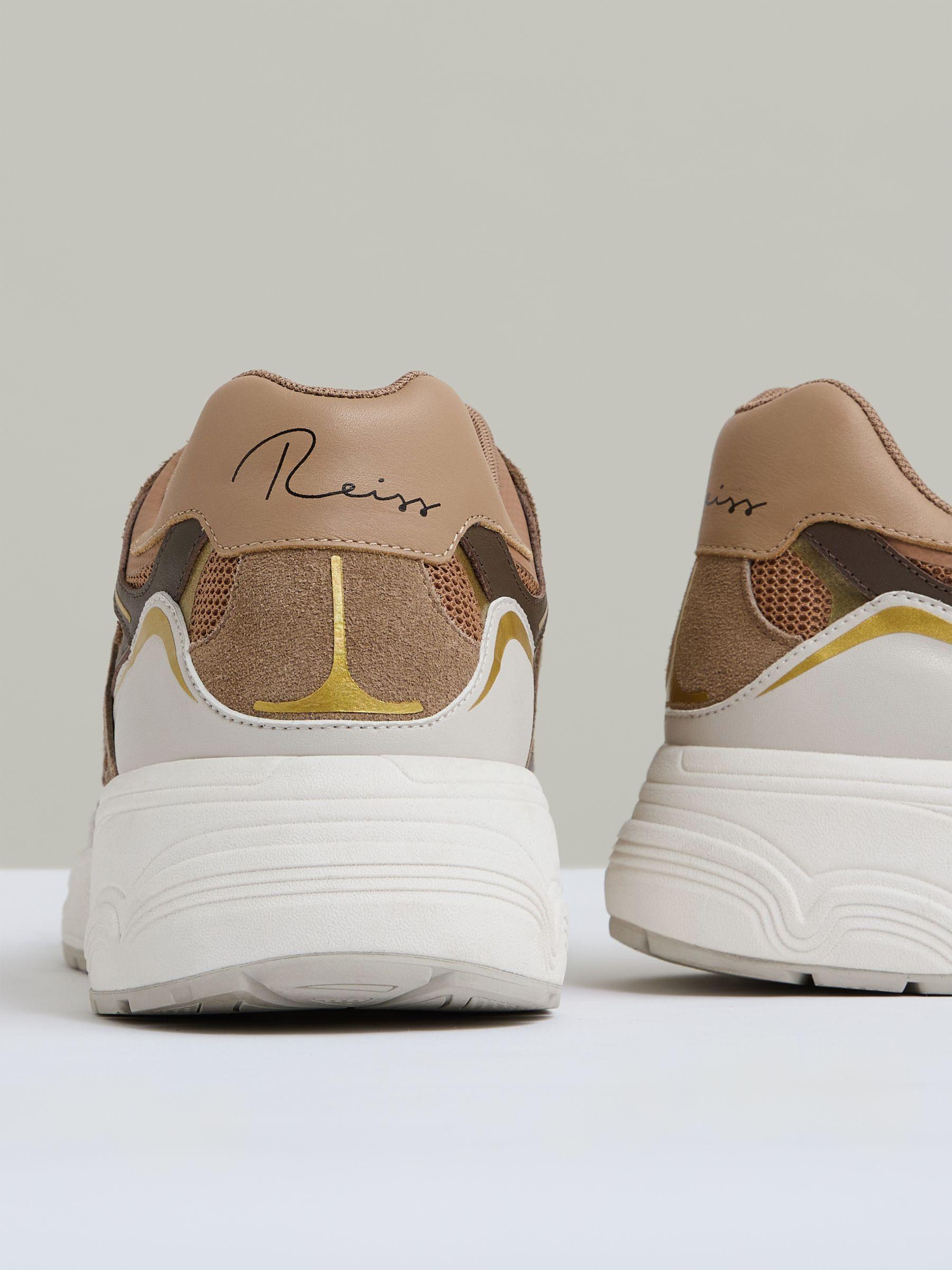 Nubuck and Mesh Trainers in Tobacco Product Image