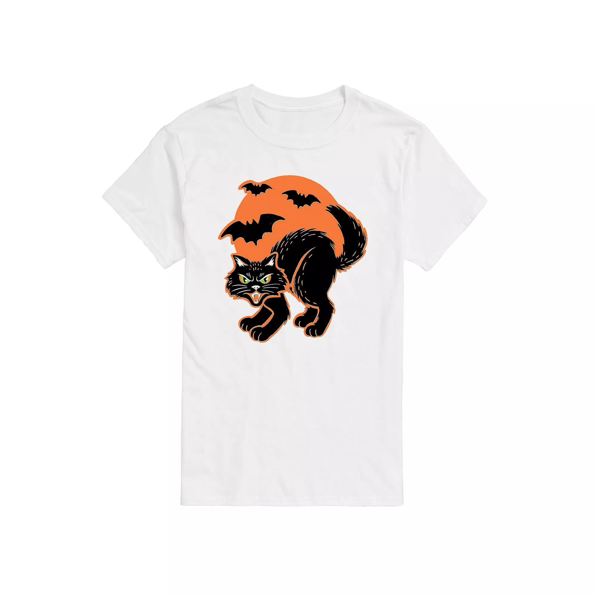 Big & Tall Vintage Paper Cat Halloween Graphic Tee, Men's,  Product Image