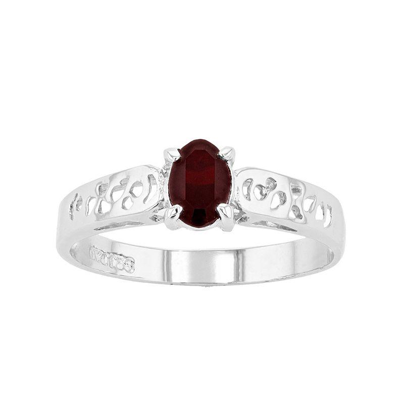 Traditions Jewelry Company Sterling Silver Crystal Birthstone Filigree Ring, Women's,  Product Image