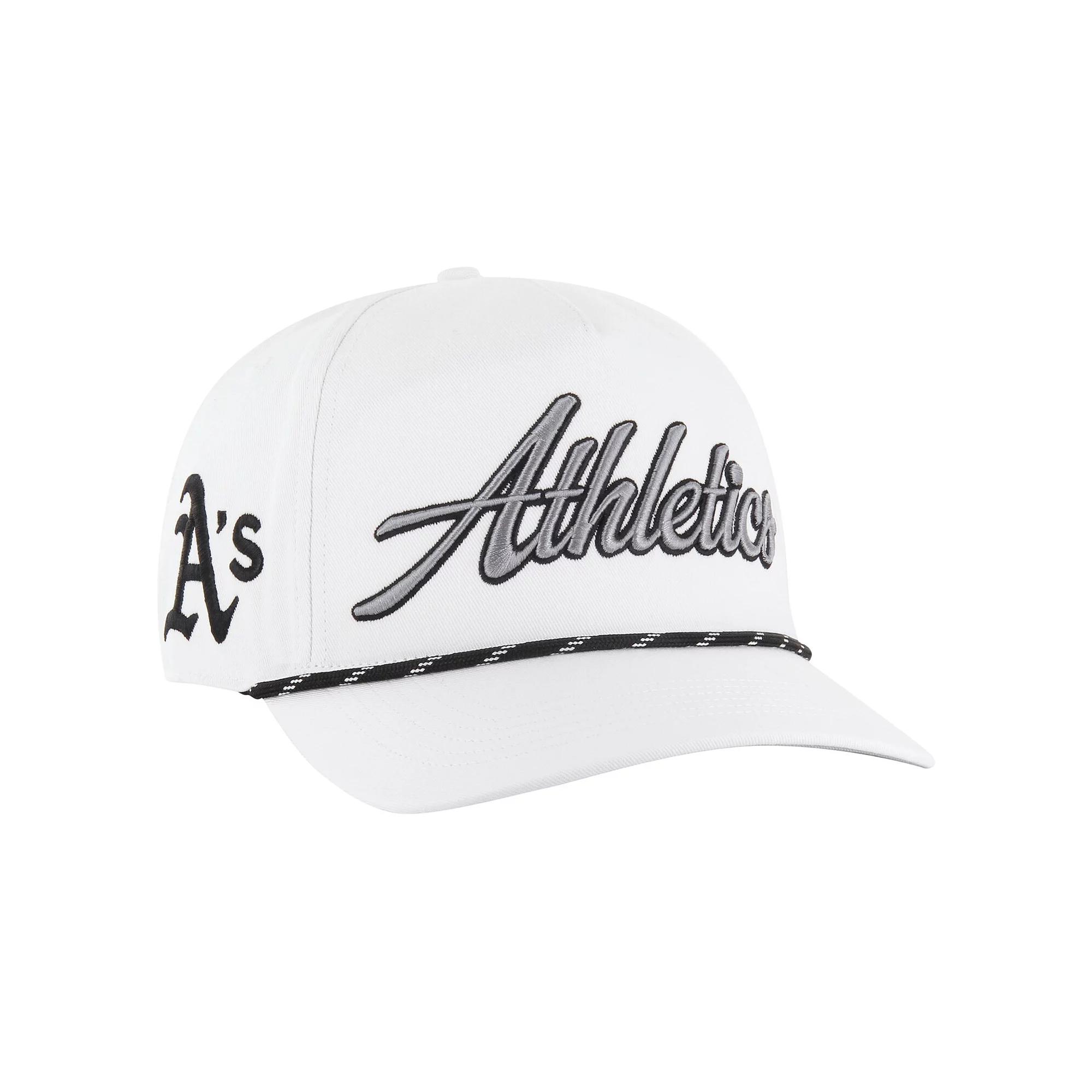 Men's '47 White Oakland Athletics Overhand Speckle Hitch Rope Adjustable Hat Product Image