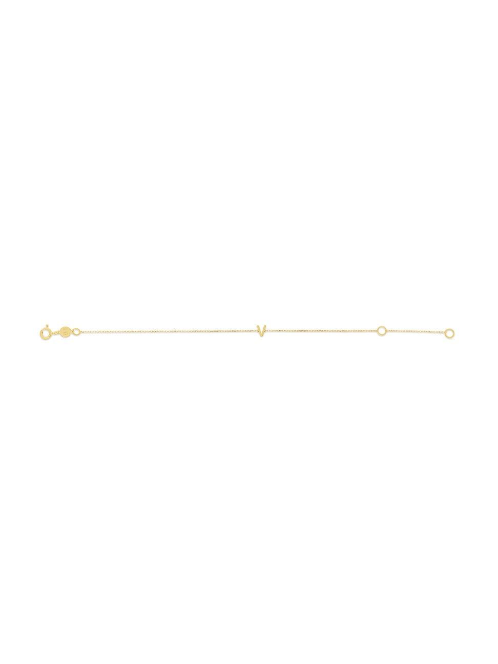 Womens 14K Yellow Gold Initial Charm Bracelet Product Image