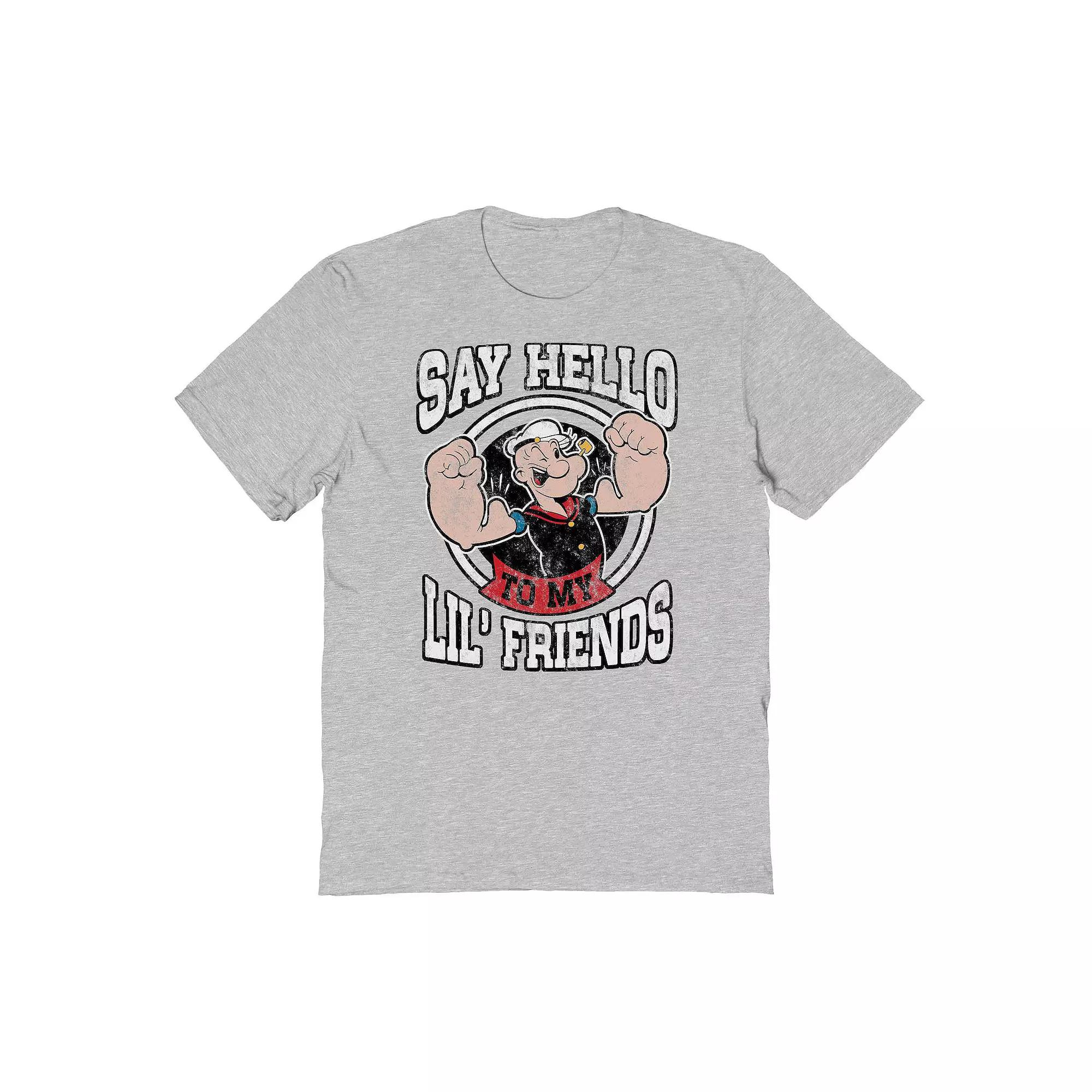 Men's Popeye Lil Friends Graphic Tee, Size: Large, Sport Gray Product Image