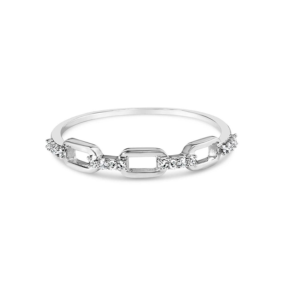 Haus of Brilliance Sterling Silver Diamond Accent Paperclip Band Ring, Women's,  Product Image