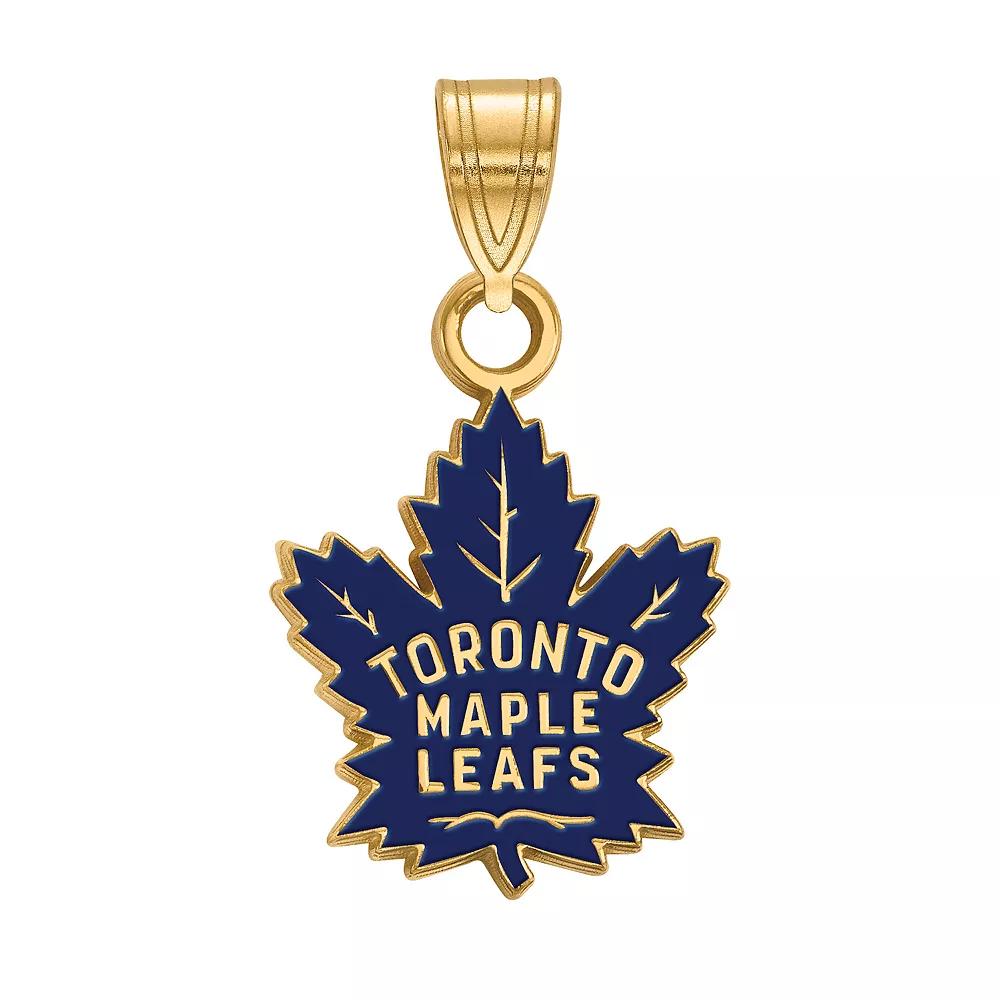 LogoArt Toronto Maple Leafs Sterling Silver Small Enamel Pendant, Womens, Gold Over Sterling Product Image