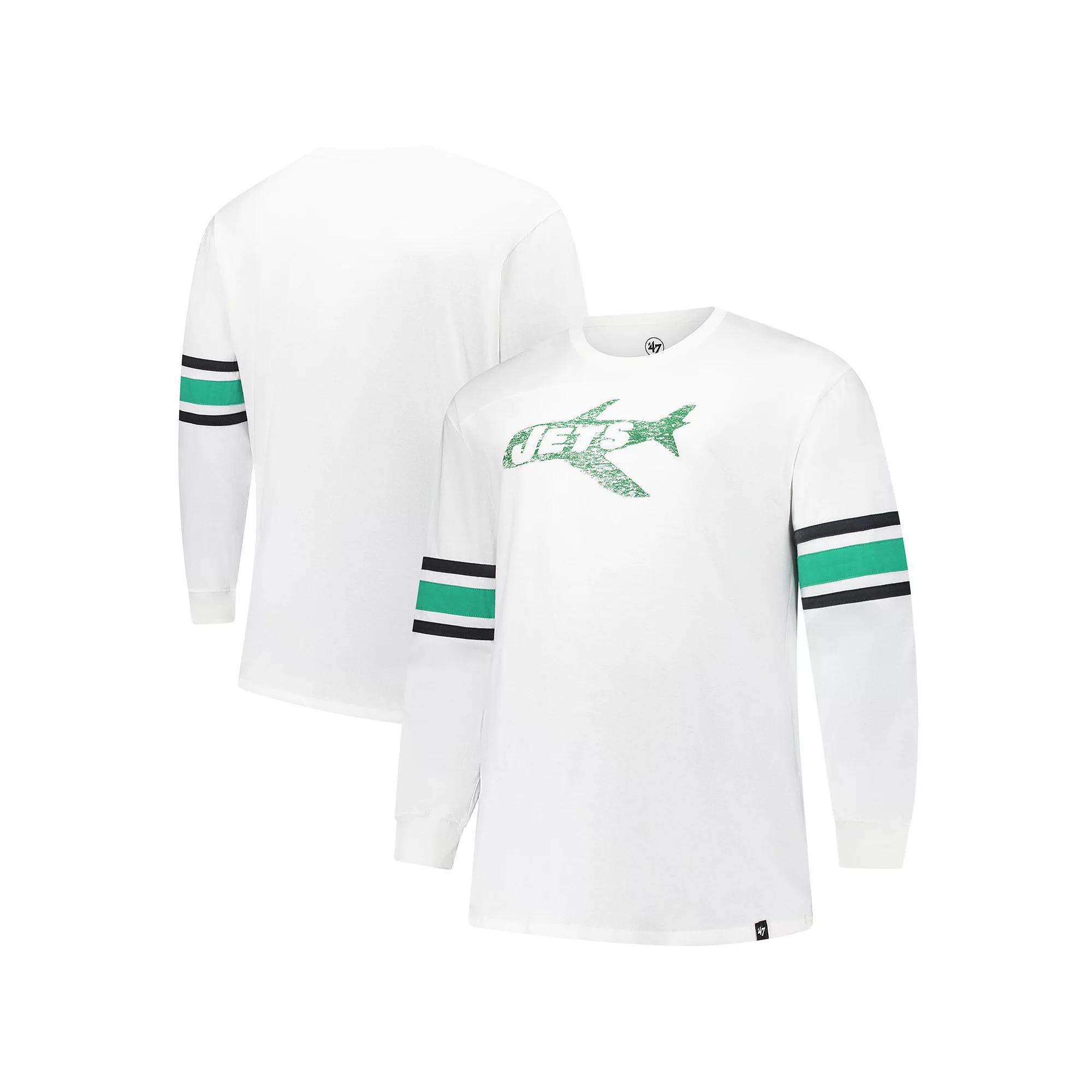 Men's '47 White New York Jets Big & Tall Premier Brex Long Sleeve T-Shirt,  Product Image
