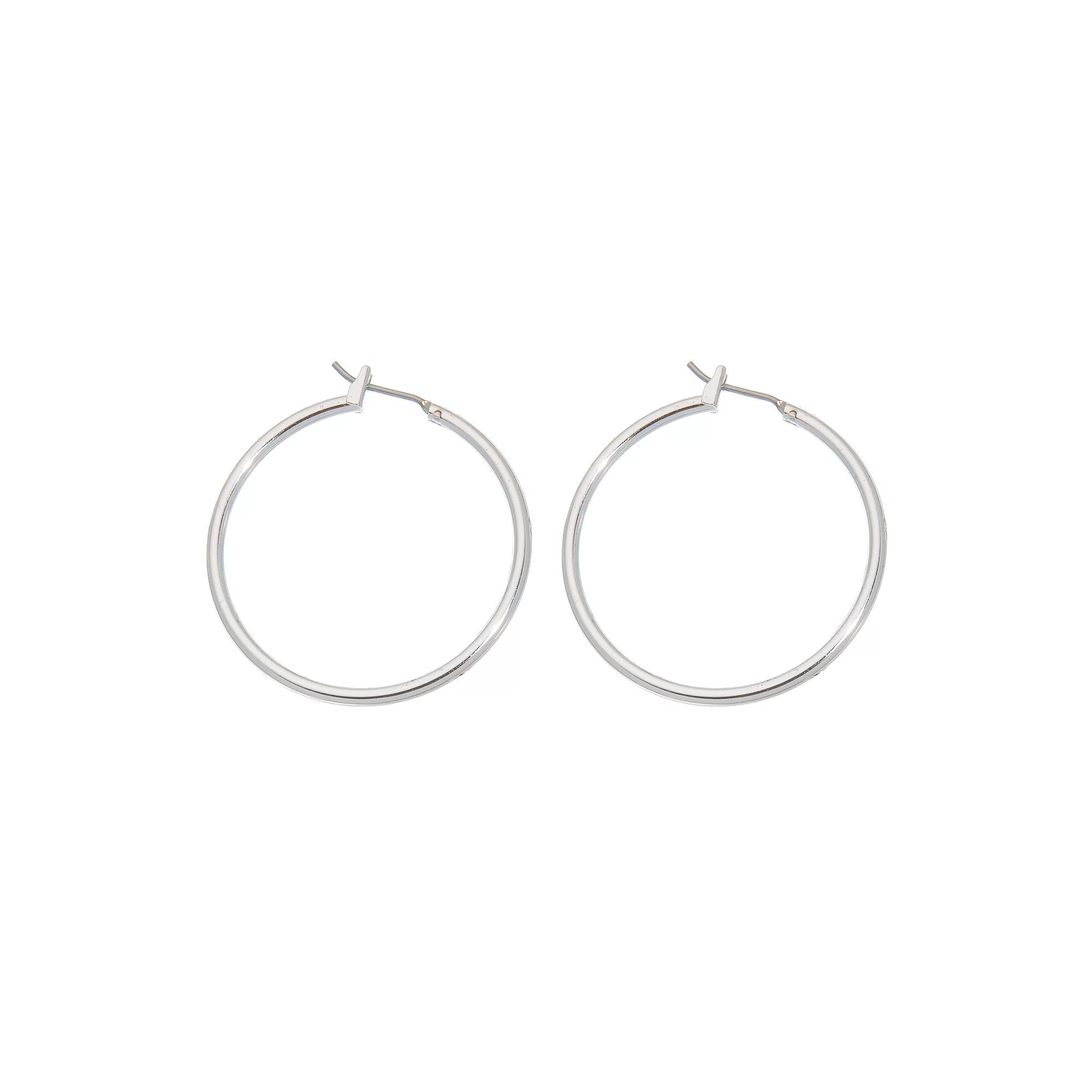Napier® Silver Tone Hoop Earrings, Women's Product Image