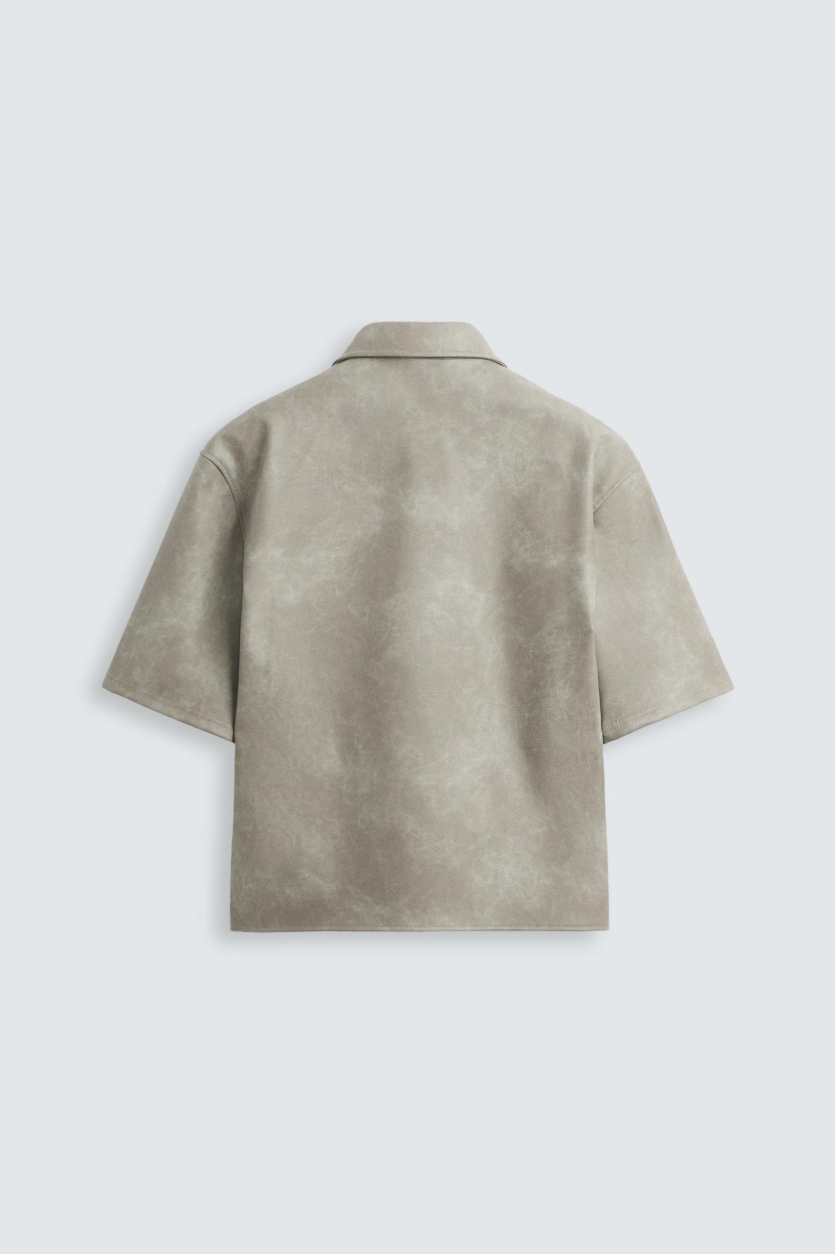 FAUX LEATHER OVERSHIRT Product Image