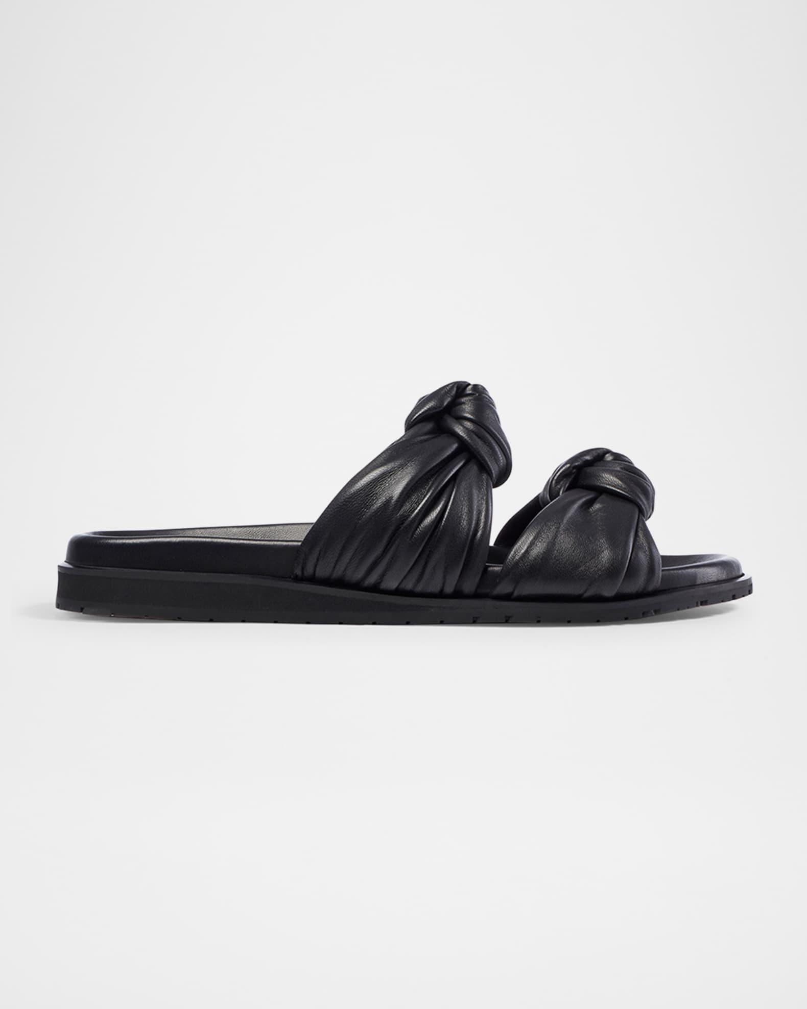 Tye Leather Knots Slide Sandals Product Image