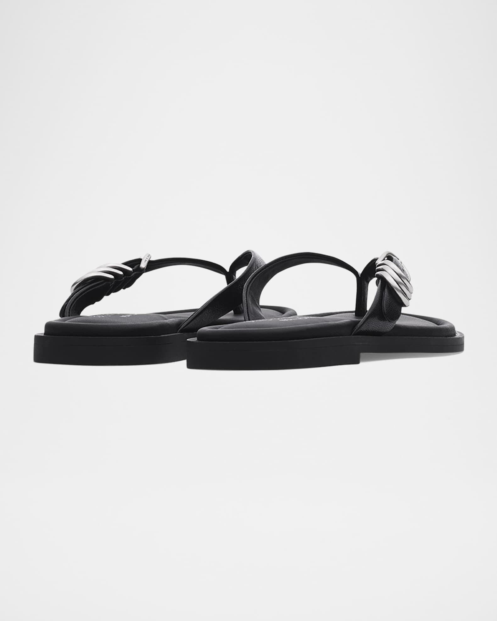 Gia Leather Buckle Thong Sandals Product Image