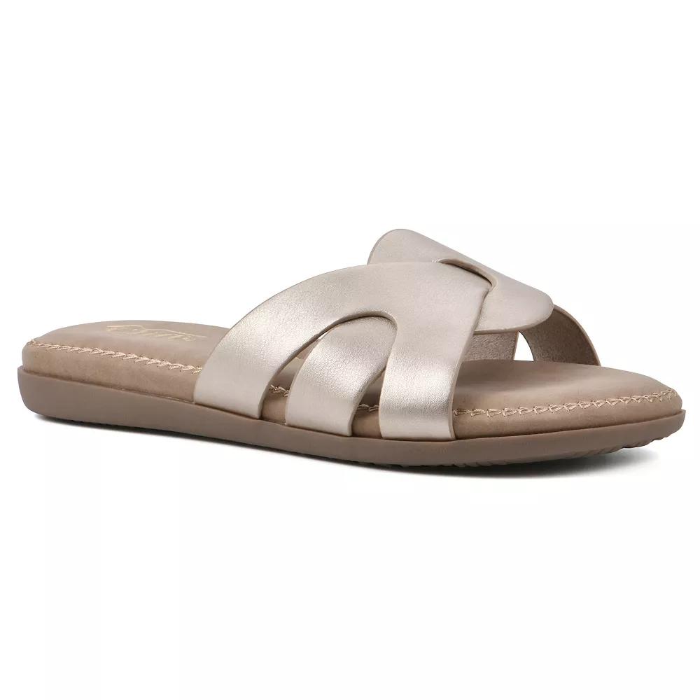 Cliffs by White Mountain Fortunate Women's Slide Sandals, Size: 8, Gold Grey Smo Product Image