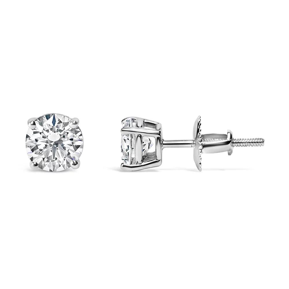 Haus of Brilliance 14k White Gold 1 Carat T.W. Lab-Grown Diamond Solitaire Stud Earrings, Women's Product Image