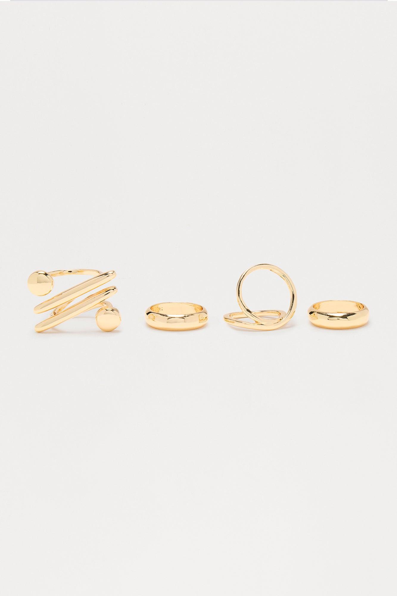 Love And Let Go 4 Piece Ring Set - Gold Female Product Image