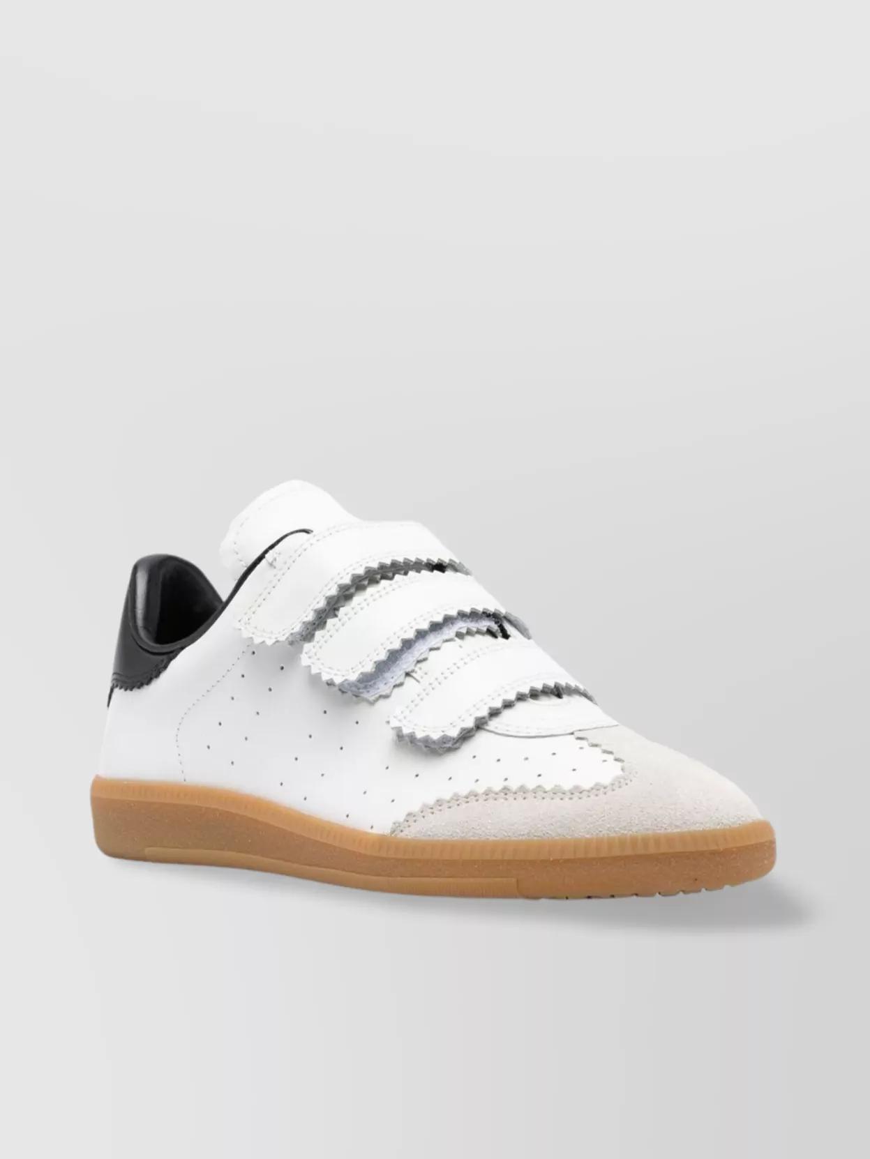 ISABEL MARANT Beth Suede-trimmed Leather Sneakers In White Product Image
