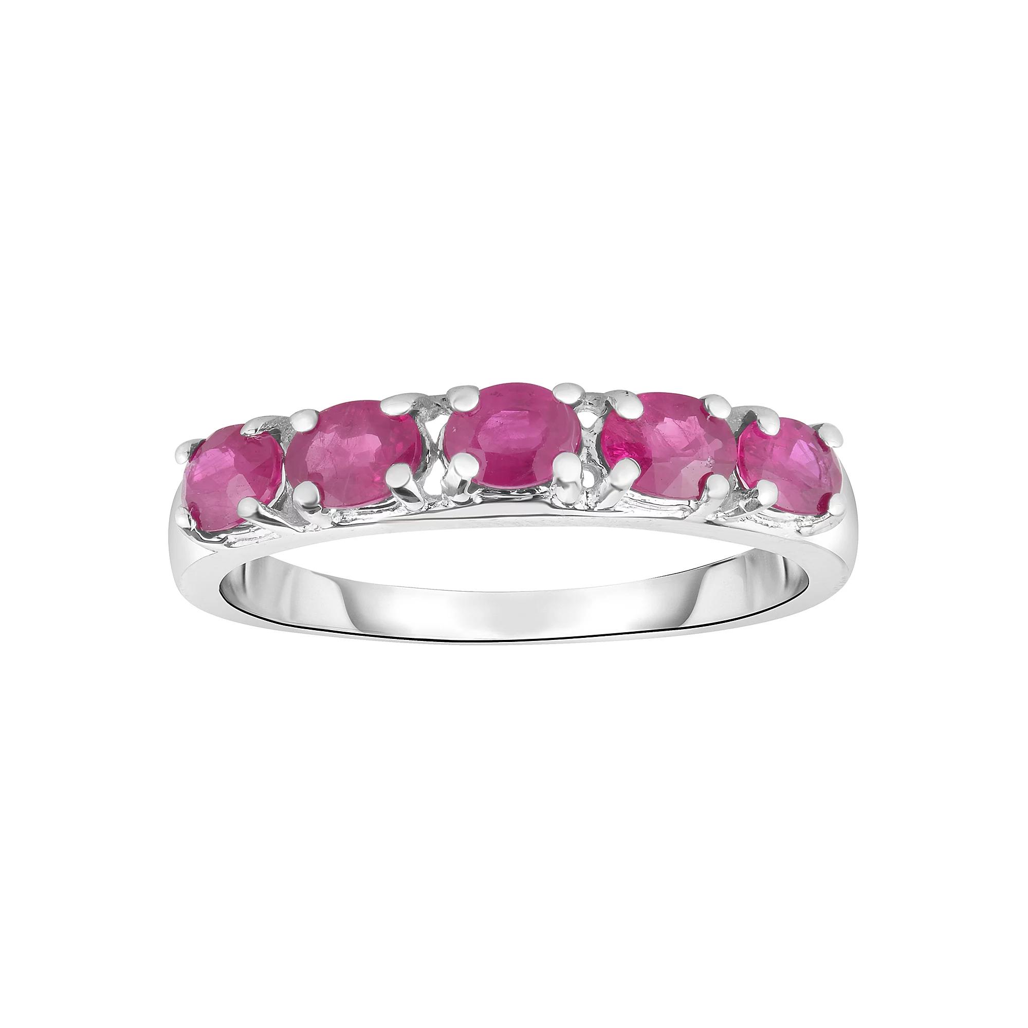 10k White Gold Ruby Ring, Womens 10k Whgold Product Image
