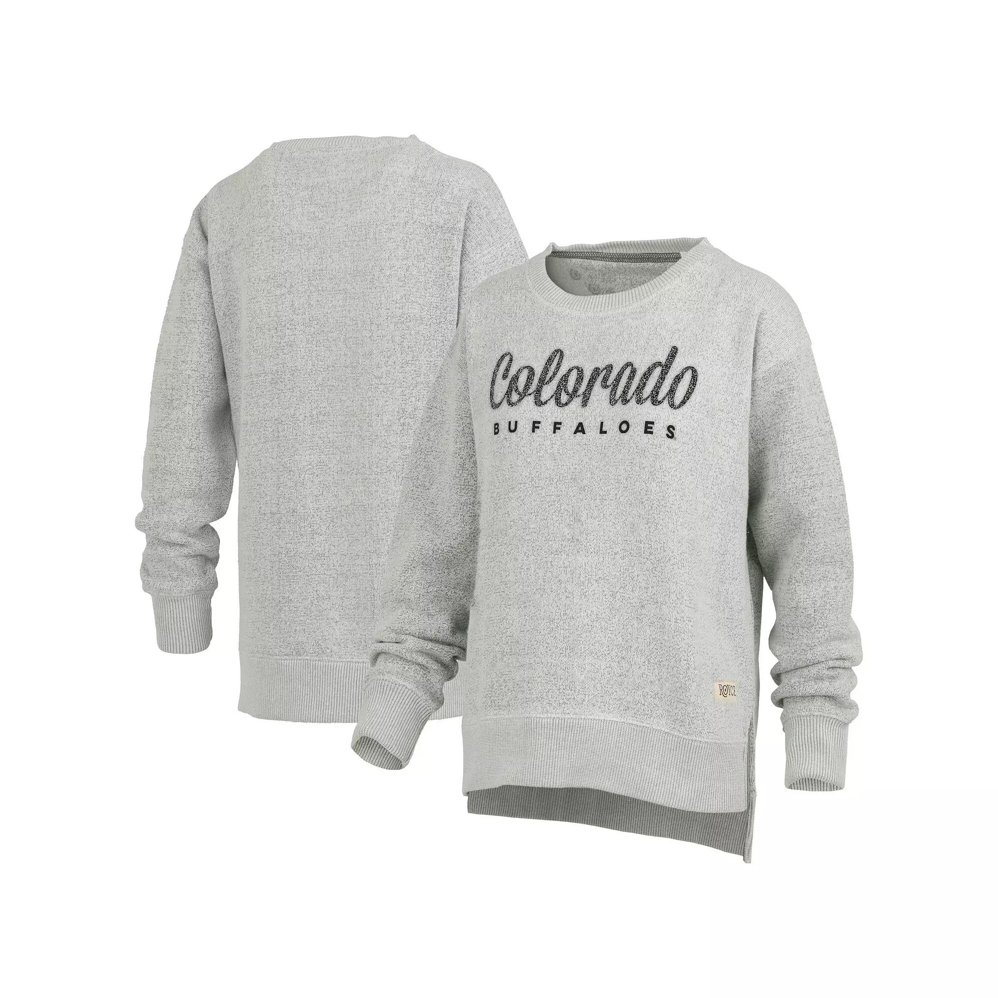 Women's Pressbox Heather Gray Colorado Buffaloes Torrington Pullover Sweatshirt, Size: Large, Grey Product Image