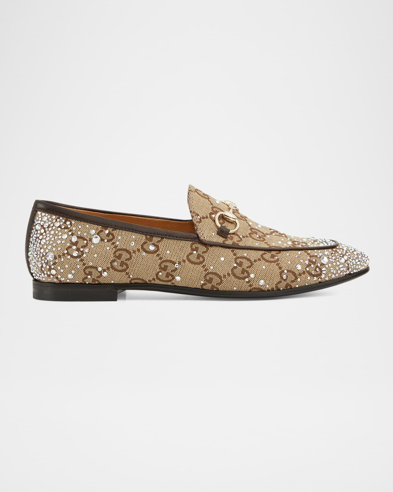 New Jordaan GG Crystal Canvas Loafers Product Image