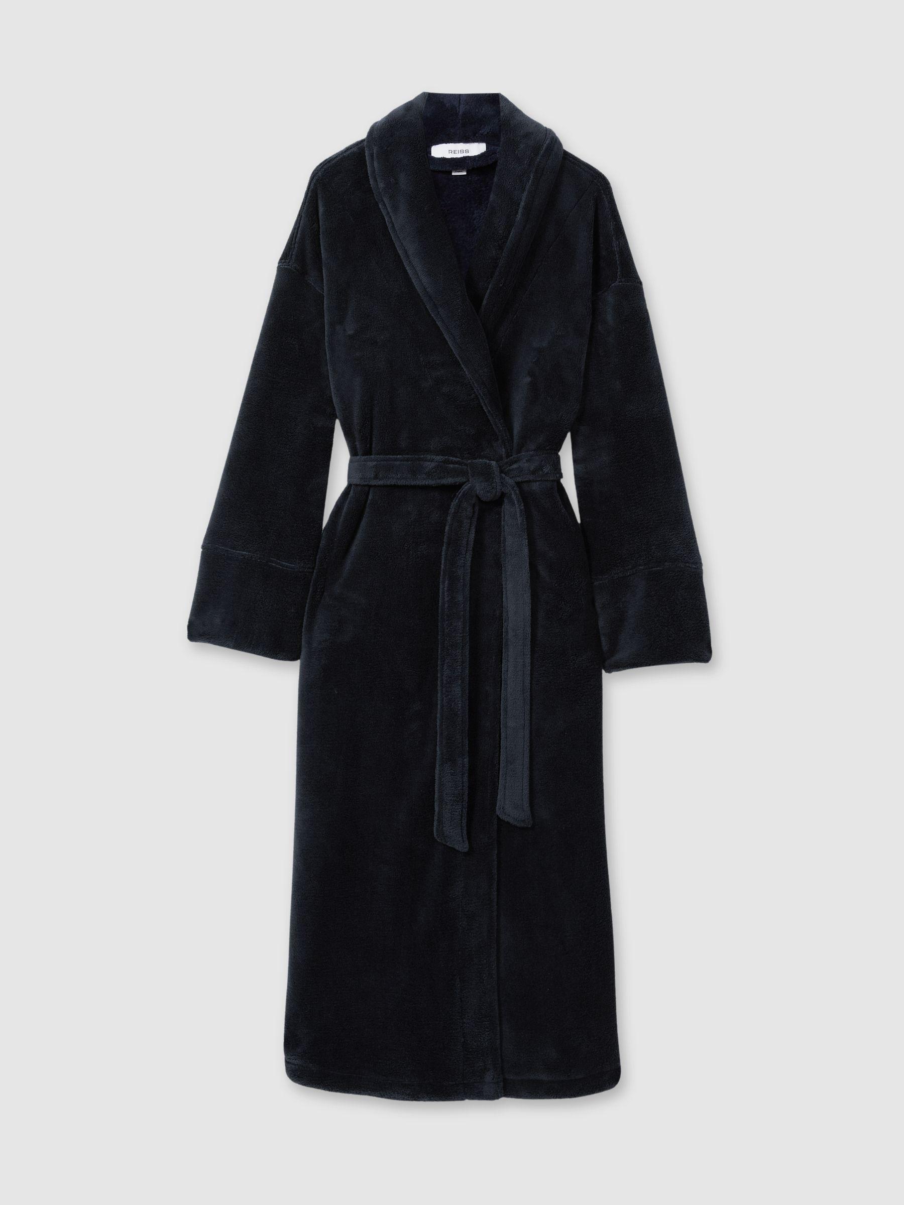 Fleece Dressing Gown in Navy Product Image
