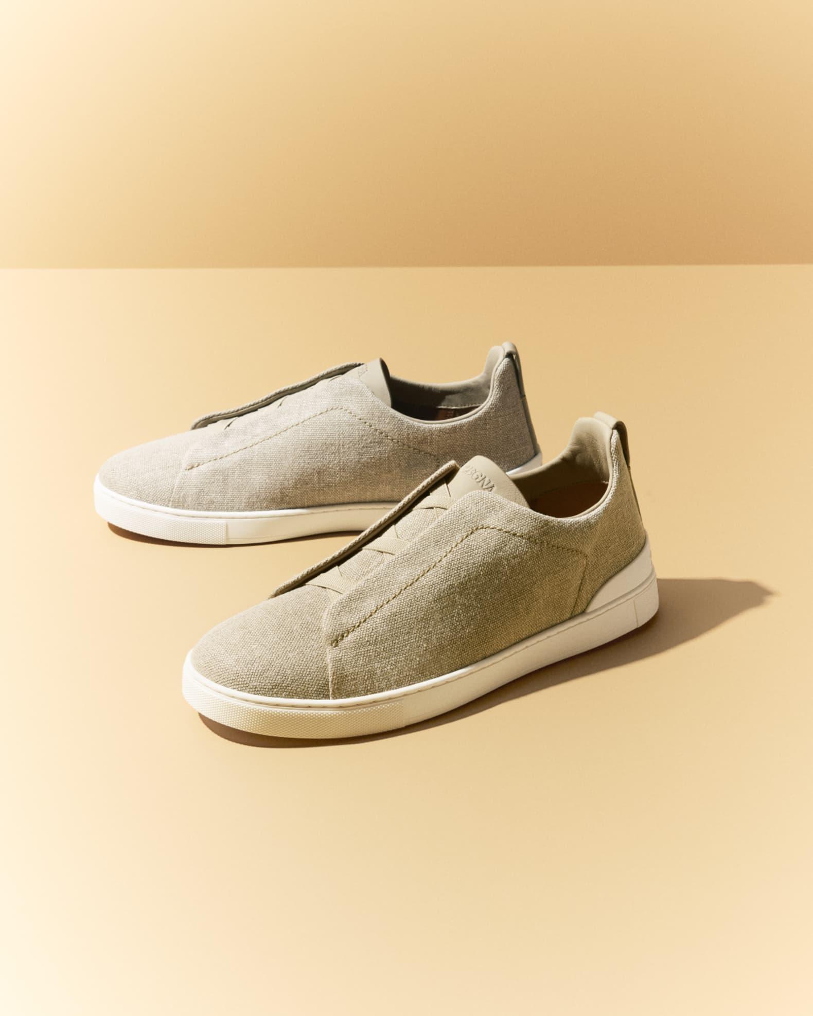 Men's Triple Stitch Linen Slip-On Sneakers Product Image