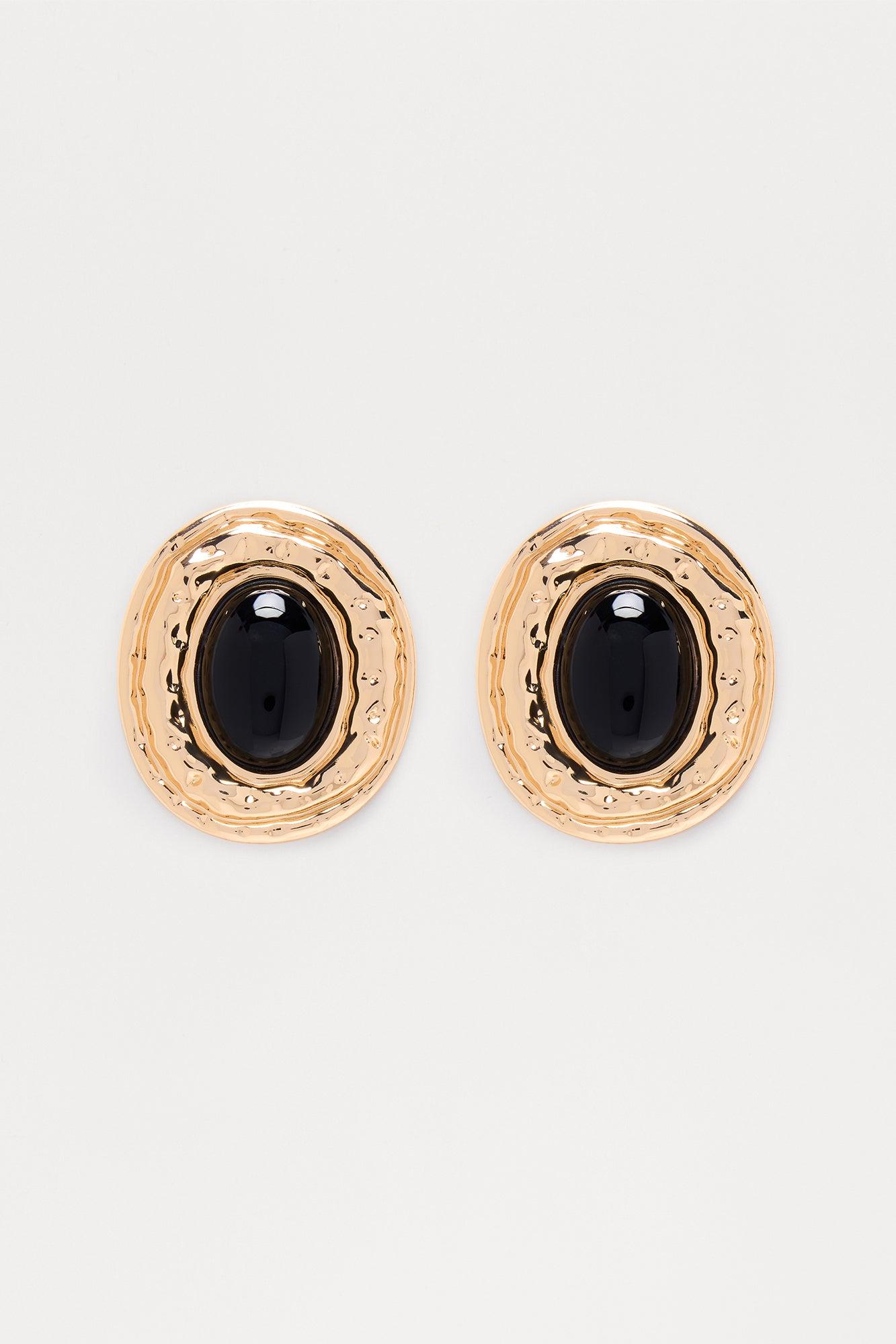 Rosea Drop Earring - Gold/Black Female Product Image