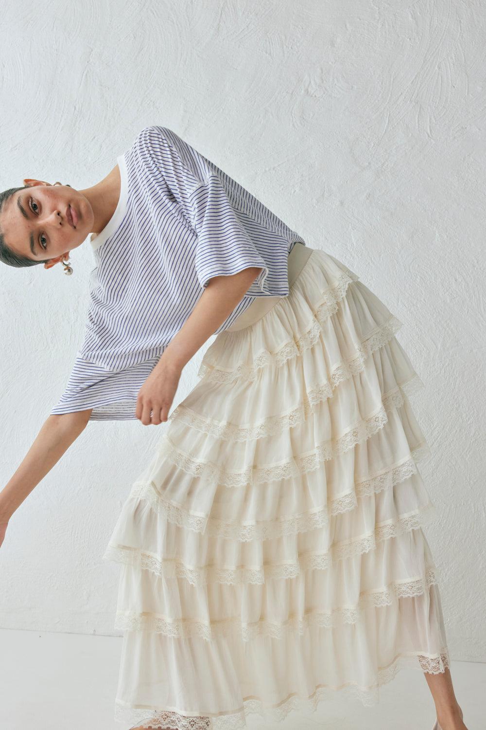 Thalia Midi Skirt Cream Product Image