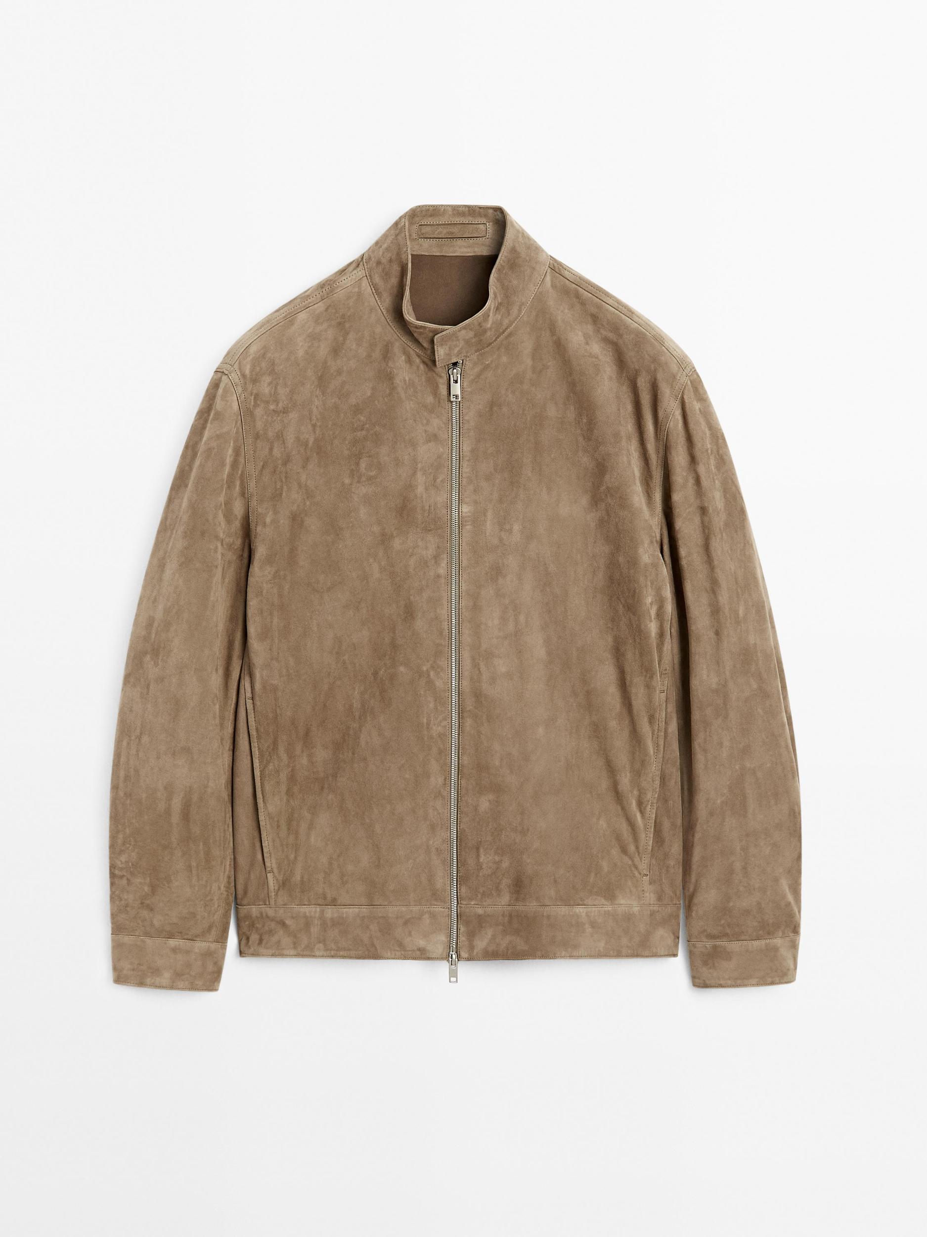 Short suede goatskin jacket Product Image