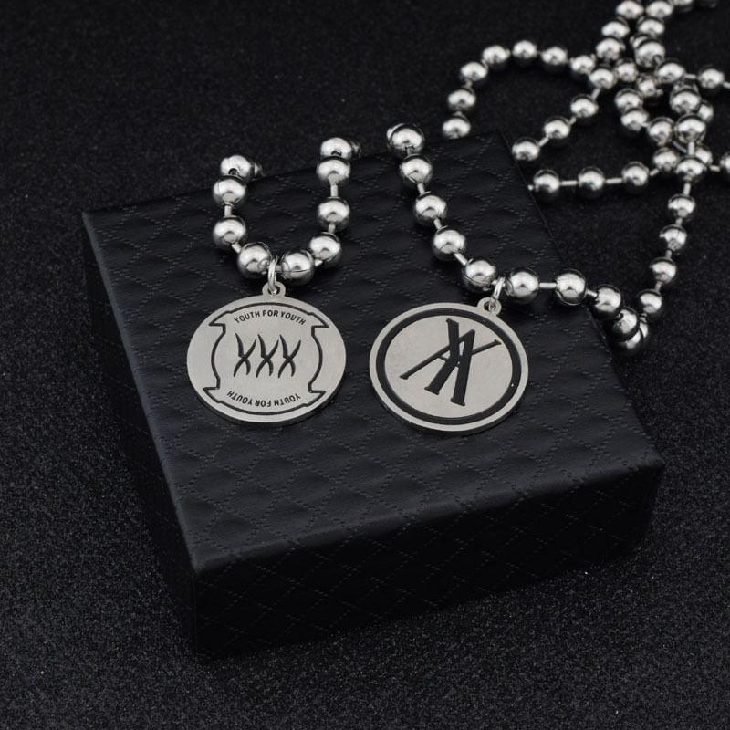 Disc Pendant Bead Chain Necklace Product Image
