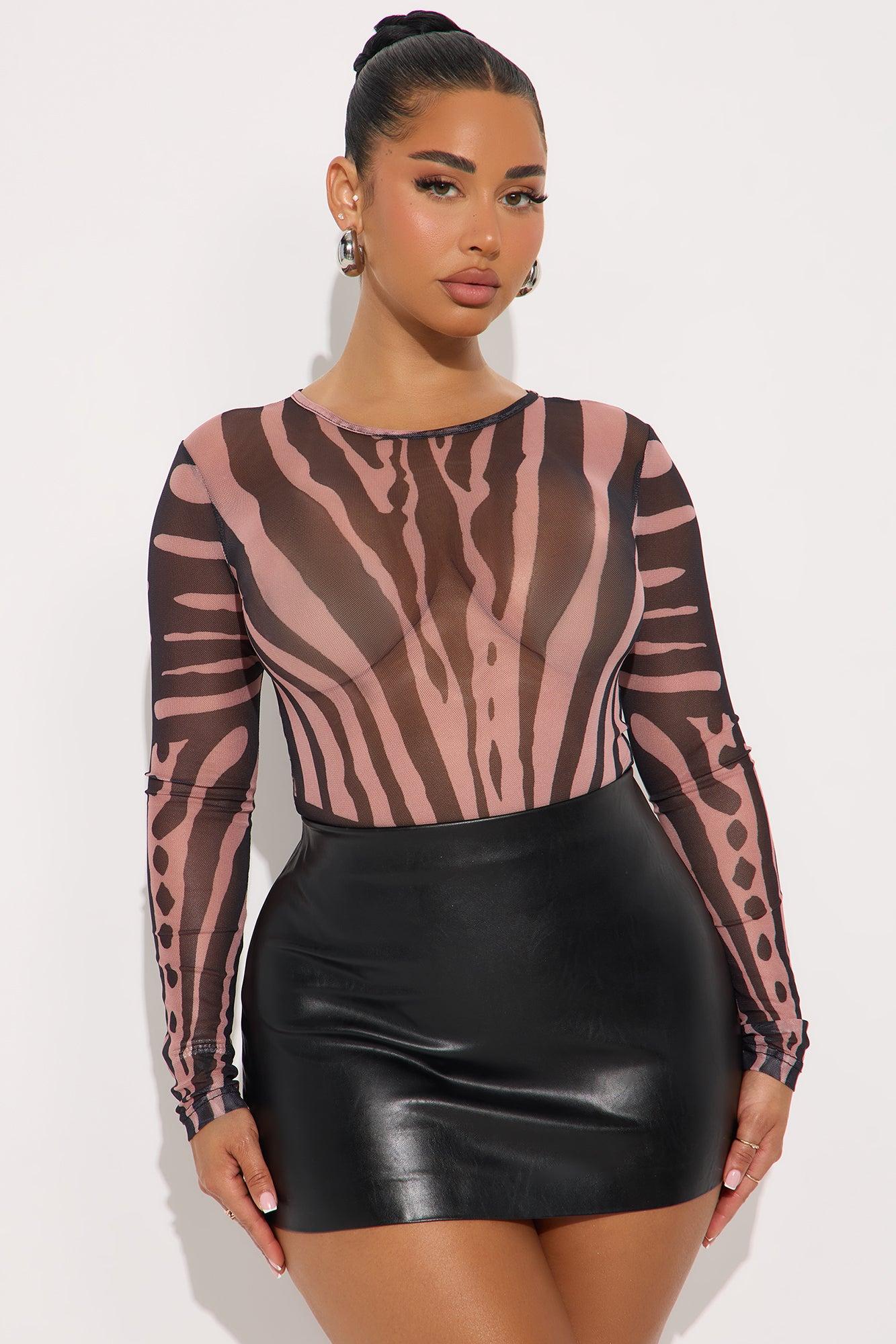 In Awe Mesh Bodysuit - Black/combo Female Product Image