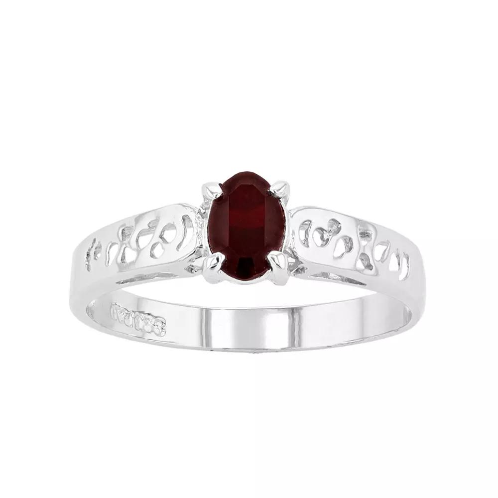 Traditions Jewelry Company Sterling Silver Crystal Birthstone Filigree Ring, Women's,  Product Image