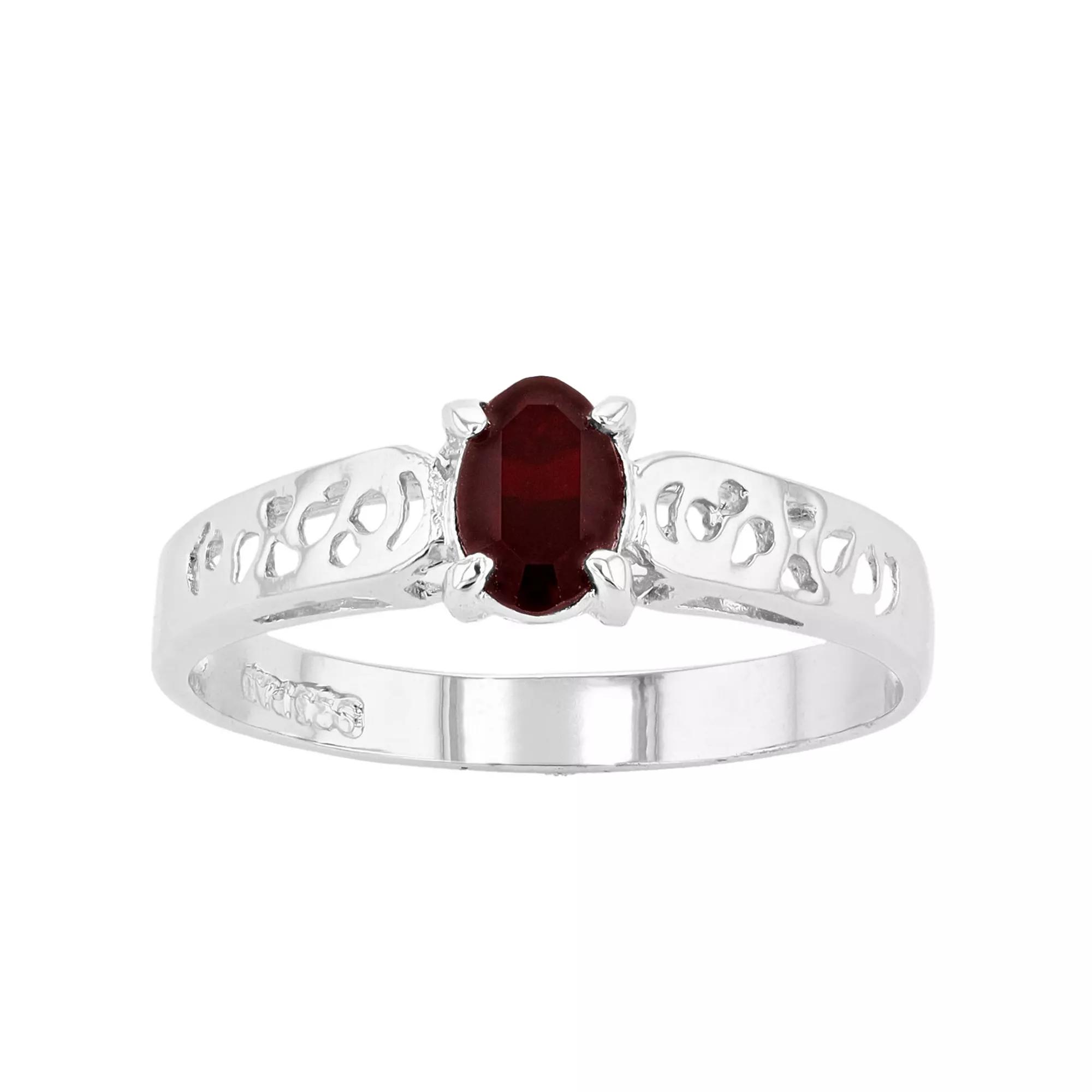 Traditions Jewelry Company Sterling Silver Crystal Birthstone Filigree Ring, Women's,  Product Image